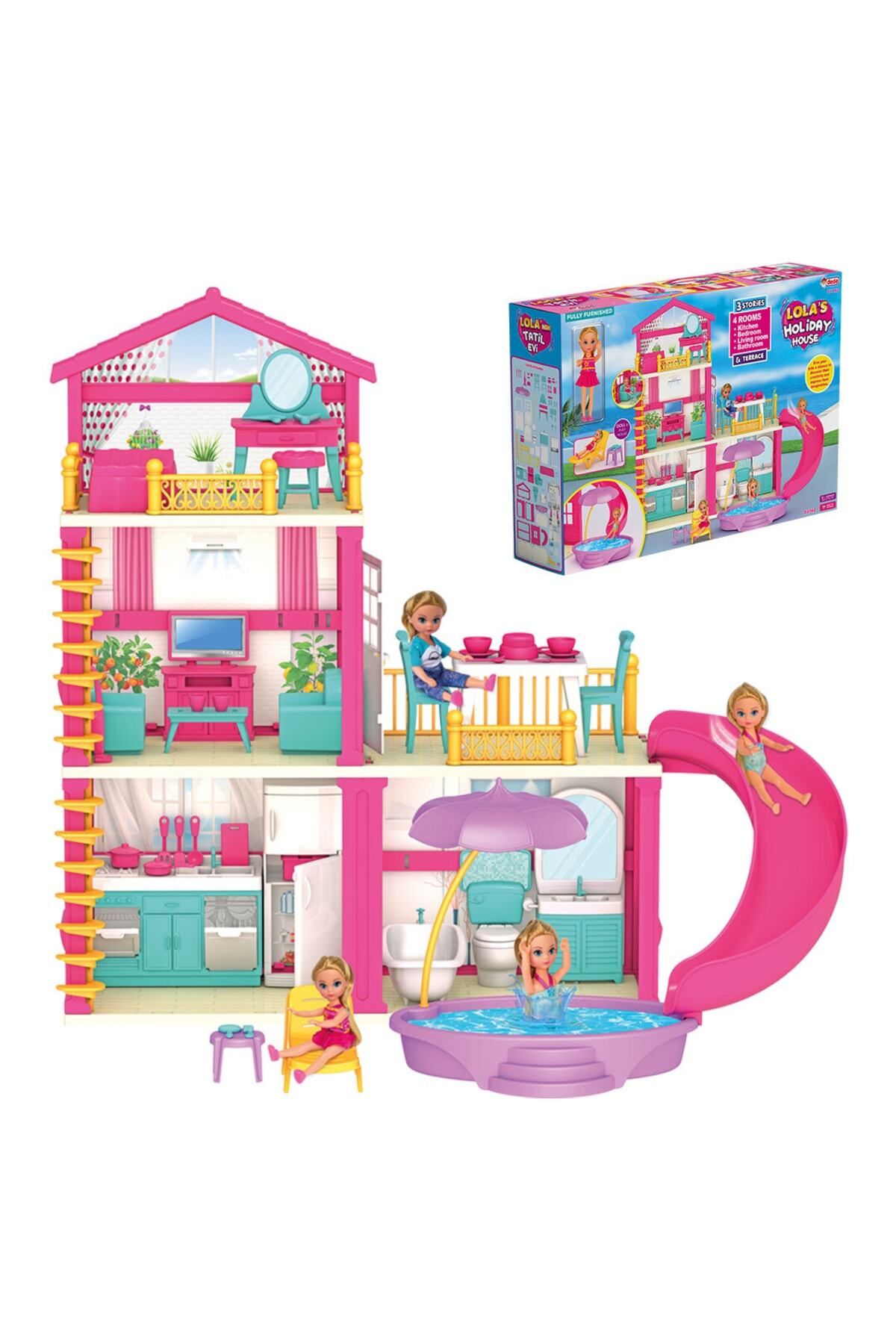 Doğan Oyuncak Dünyası Lola'nın Tatil Evi - Ev Oyuncak - Lola'nın Tatil Ev Seti - Barbie Ev Seti