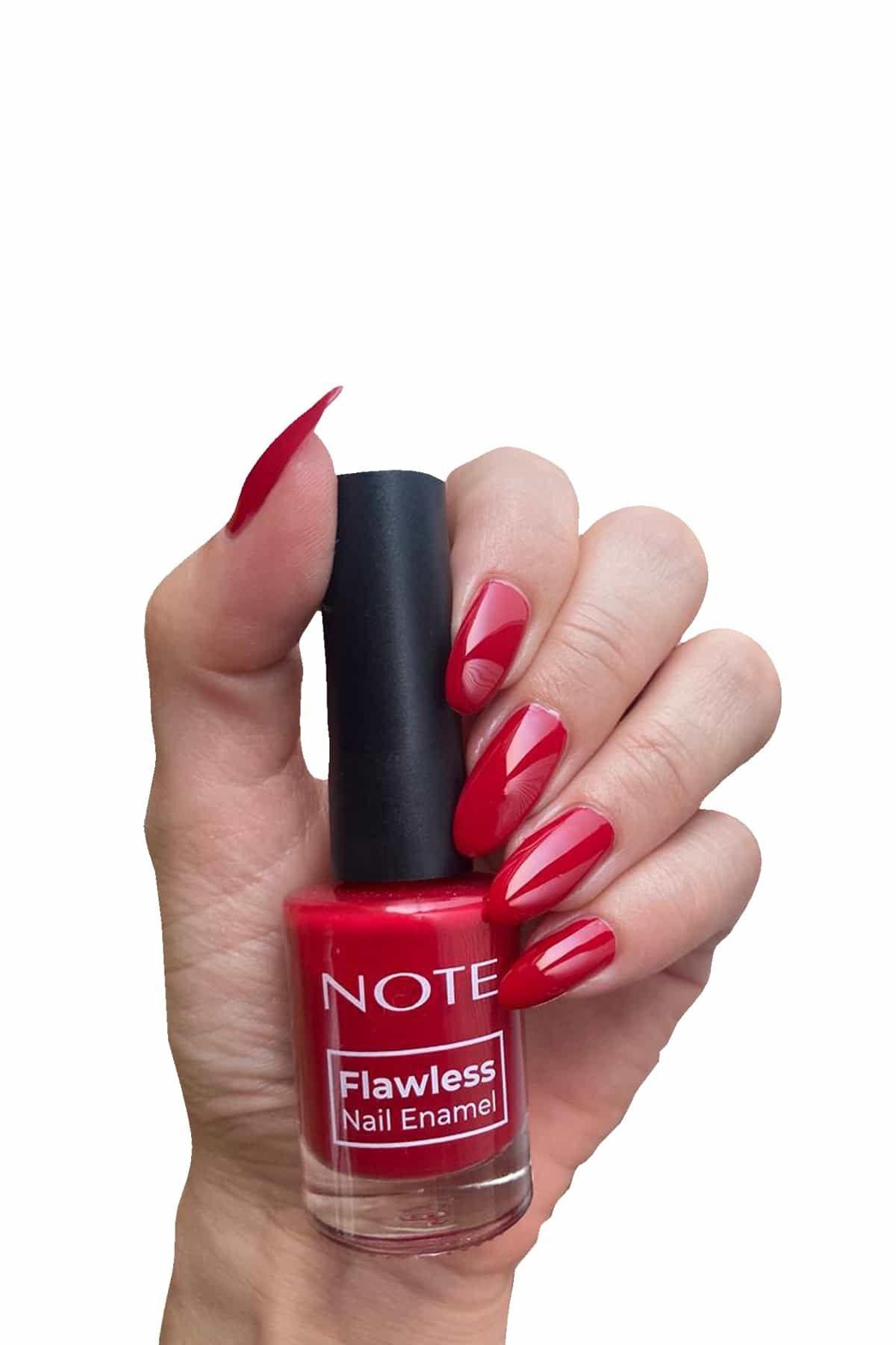 Note Cosmetics Nail Flawless Oje 100 Happy Red - Kırmızı