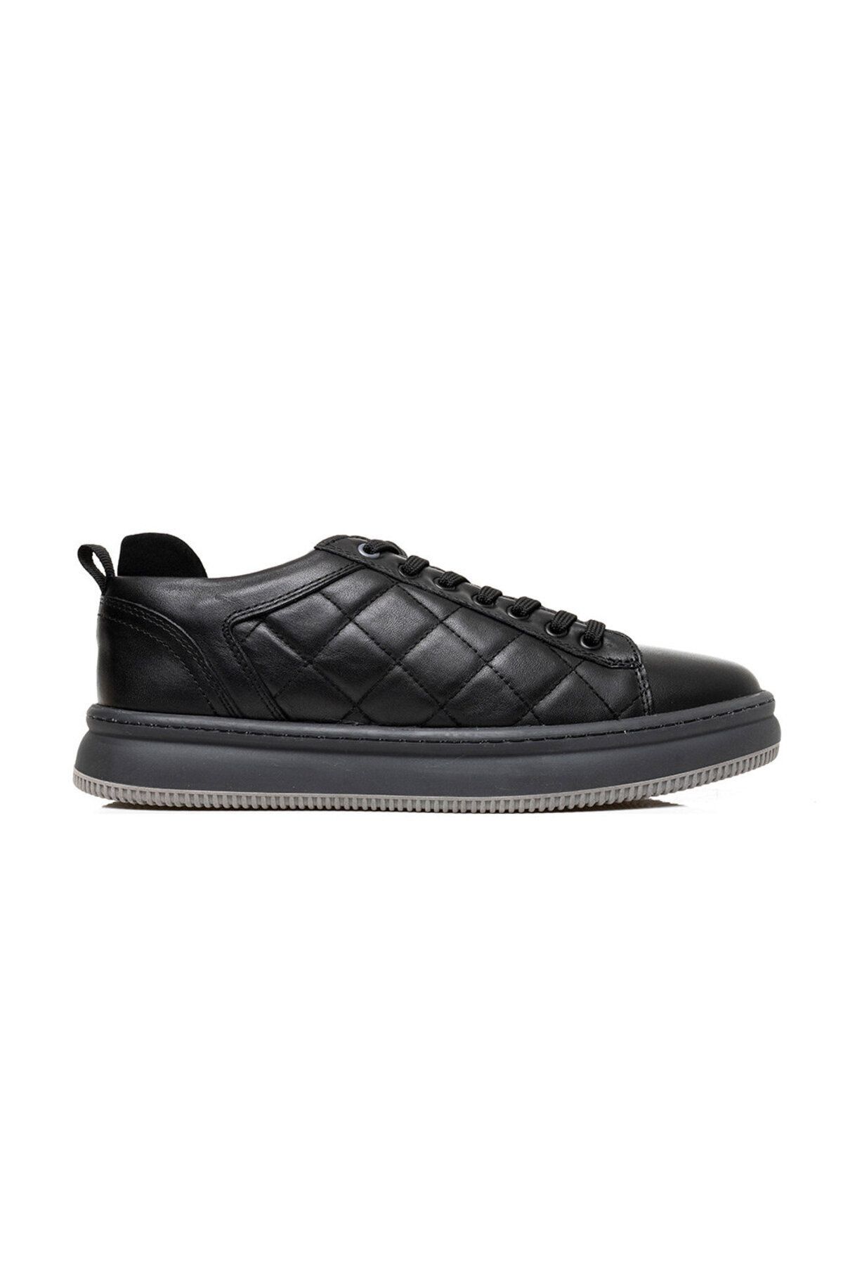 Greyder Erkek Siyah Hakiki Deri Sneaker Ayakkabı 3k1sa16381