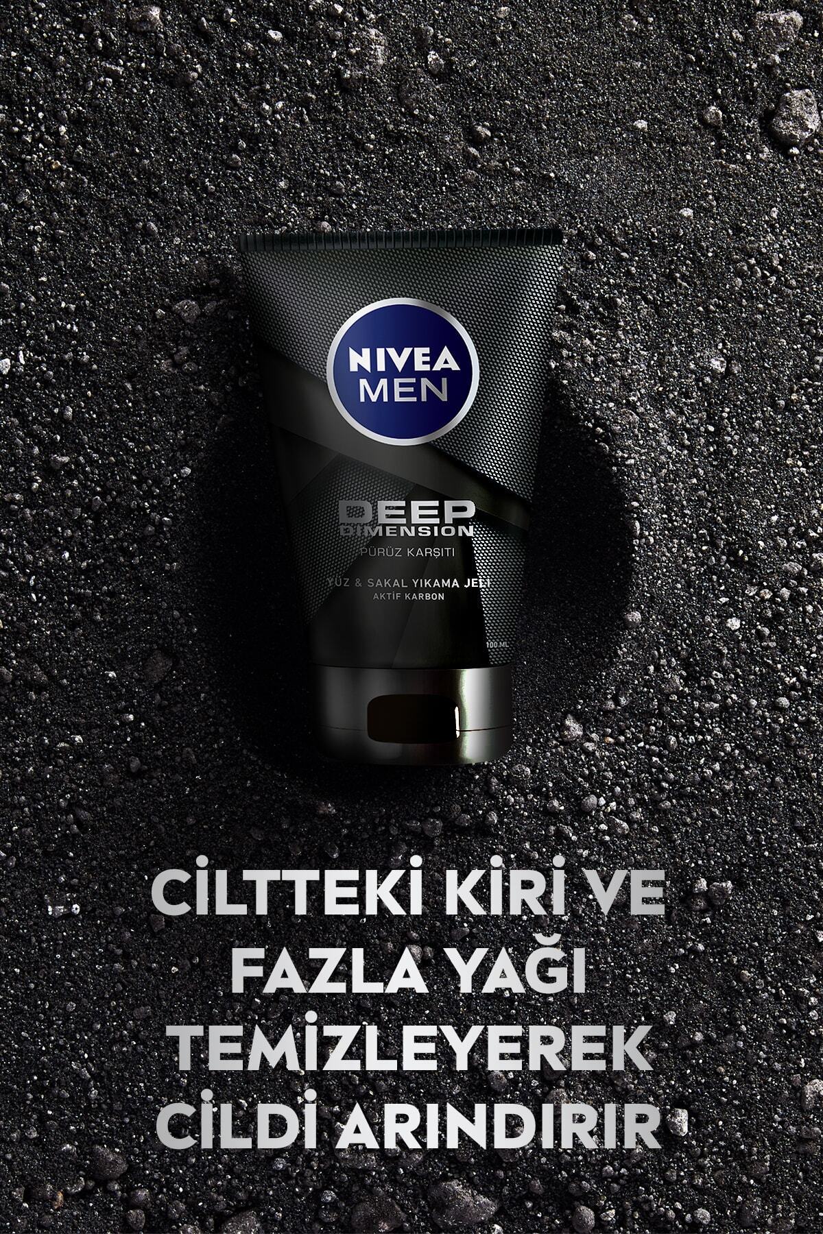 Men Deep Dimension Yüz ve Sakal Temizleme Jeli 100 ml,Aktif Karbon İçeriği ile Arındırıcı Etki_1