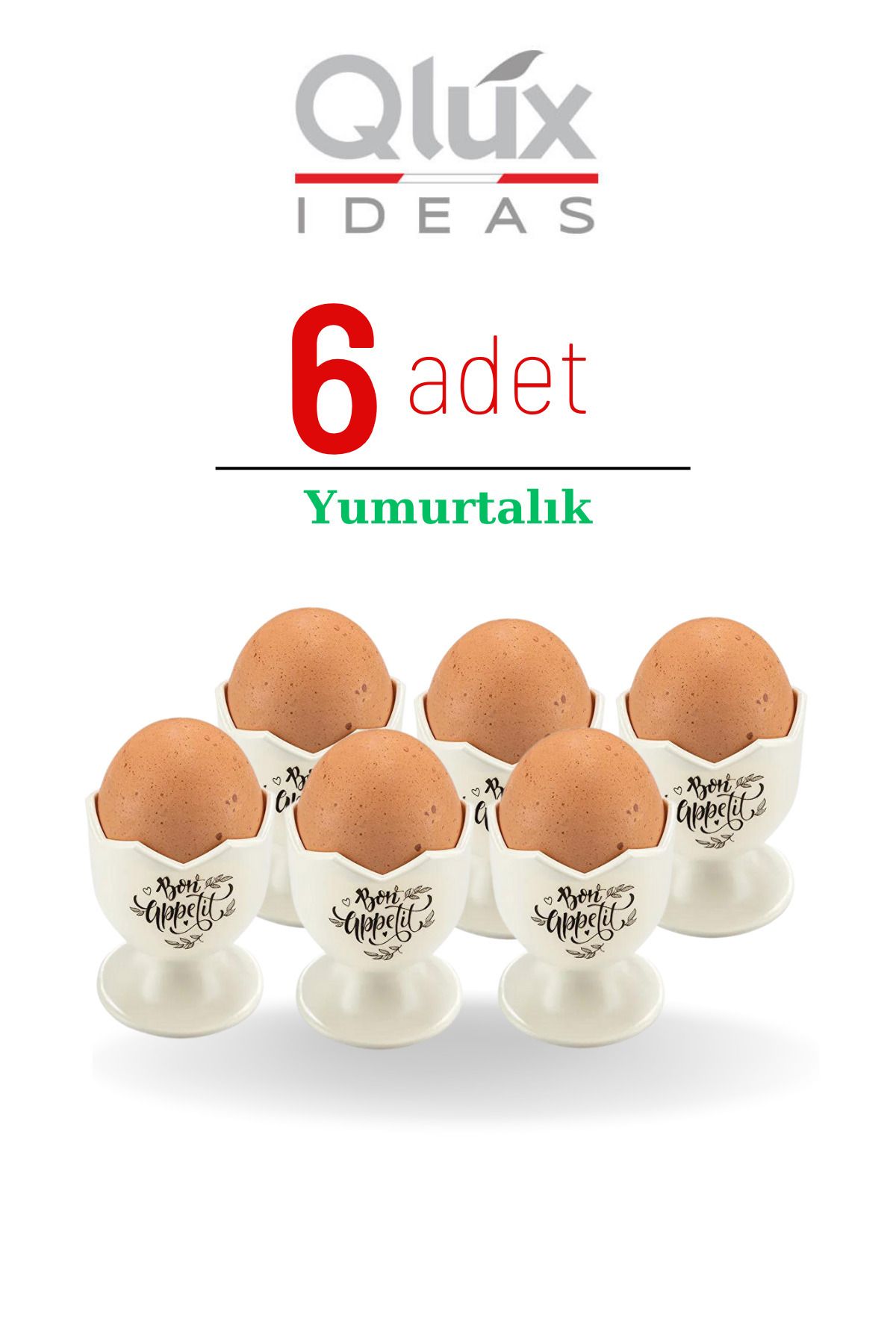 QLUX IDEAS Yummy Kahvaltı Sofraları Için Yumurtalık (6 ADET)