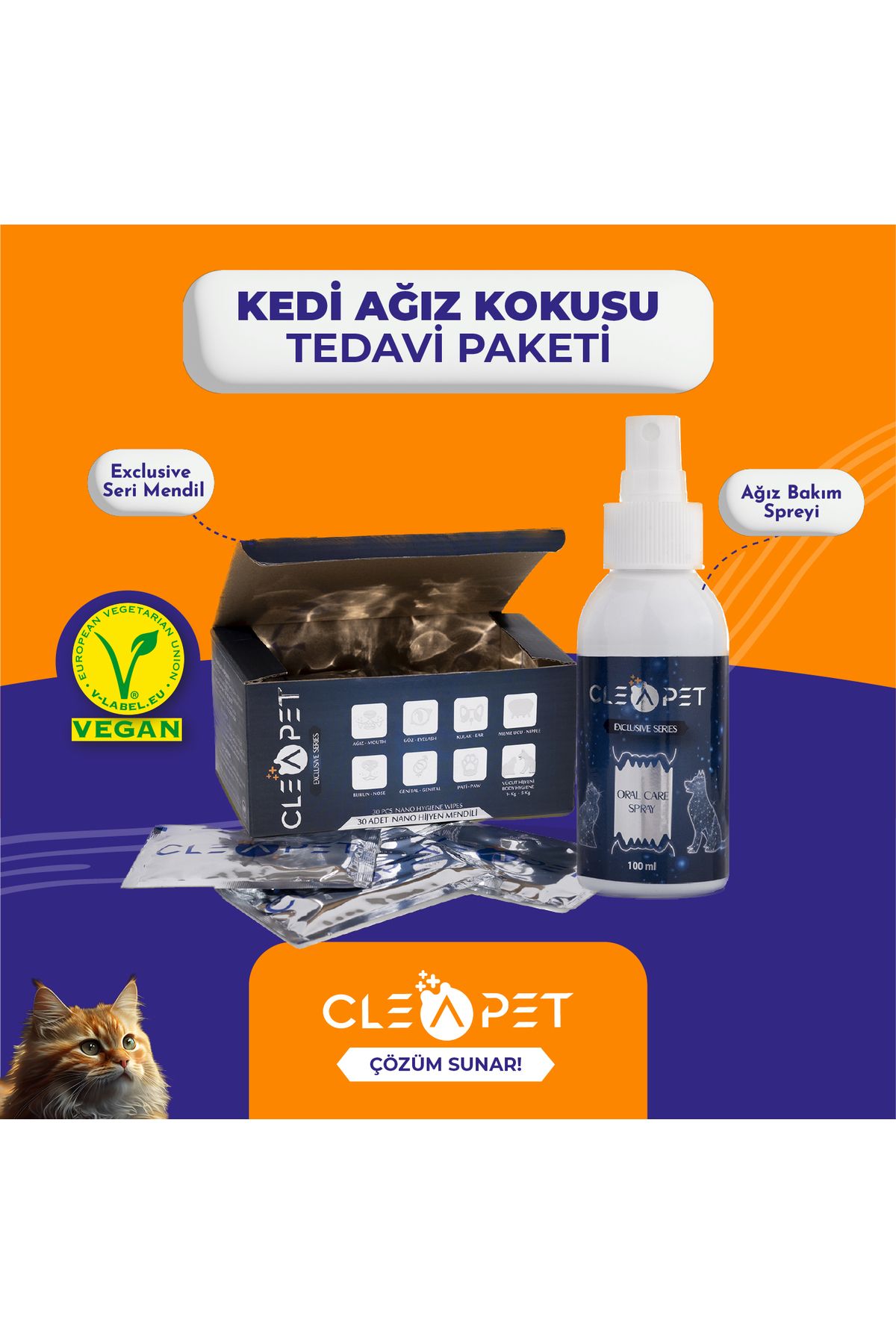 Cleapet Kedi Ağız Kokusu Tedavi Paketi