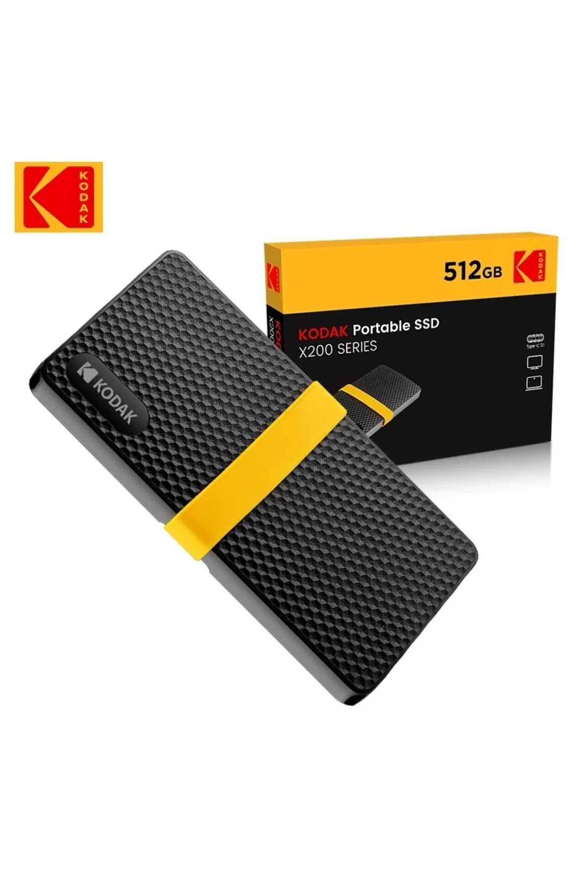 Kodak X200 Taşınabilir SSD Disk 512Gb Süper Hızlı Yeni Nesil Son Teknoloji