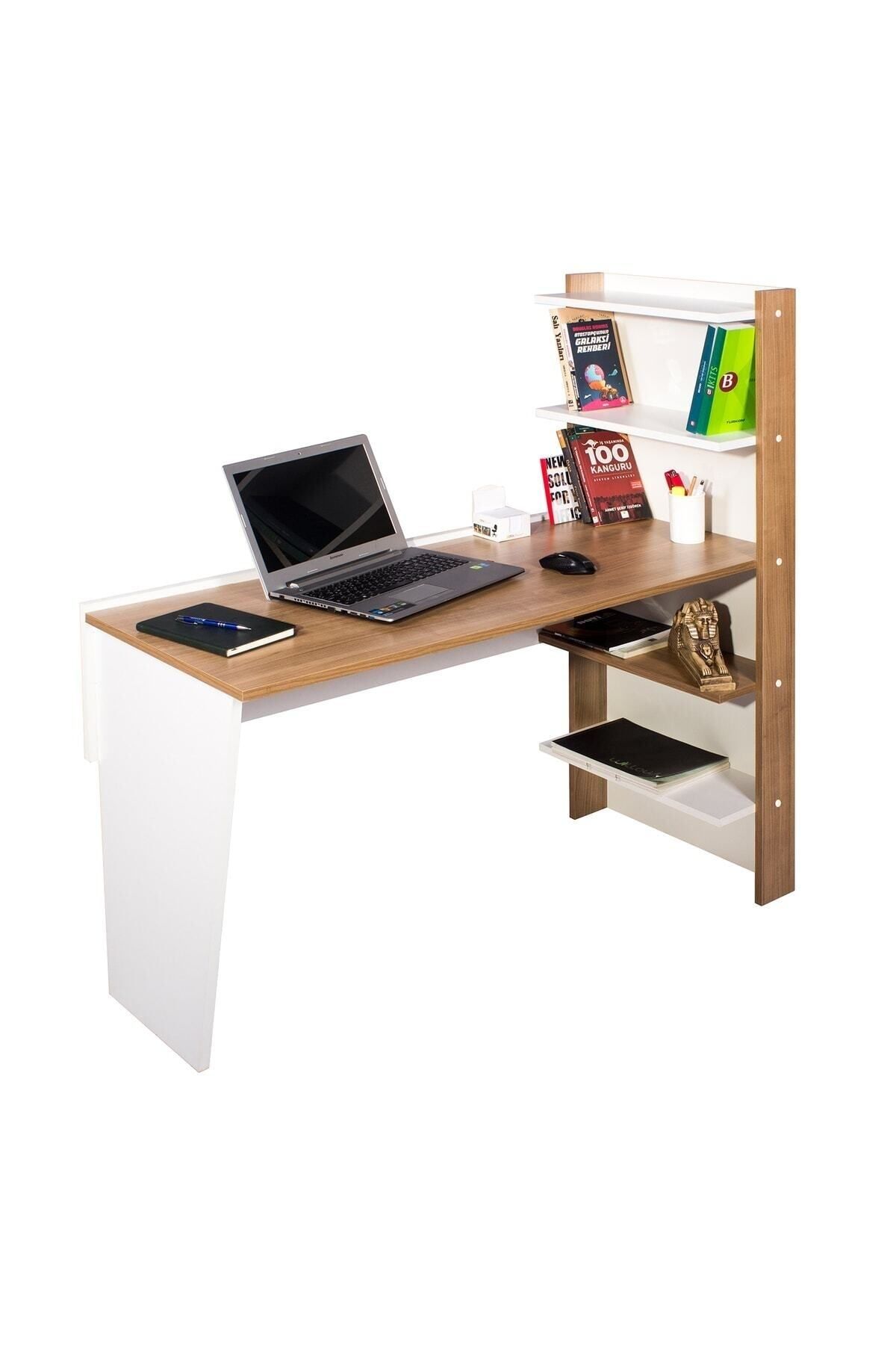 Ofisbazaar Raflı Çalışma Masası - Beyaz/kiraz