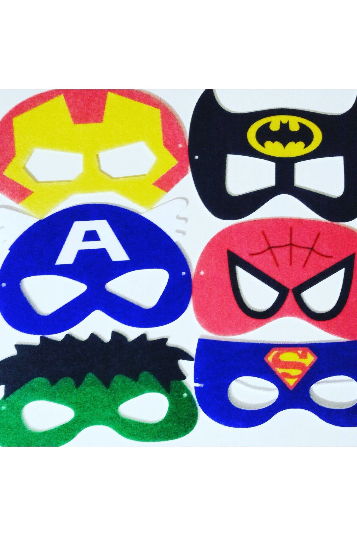 Oyuncakcii Figür Karakter Maske 6 Lı, Örümcek Adam, Batman, Hulk, Superman,kaptan Amerika, Demir Adam