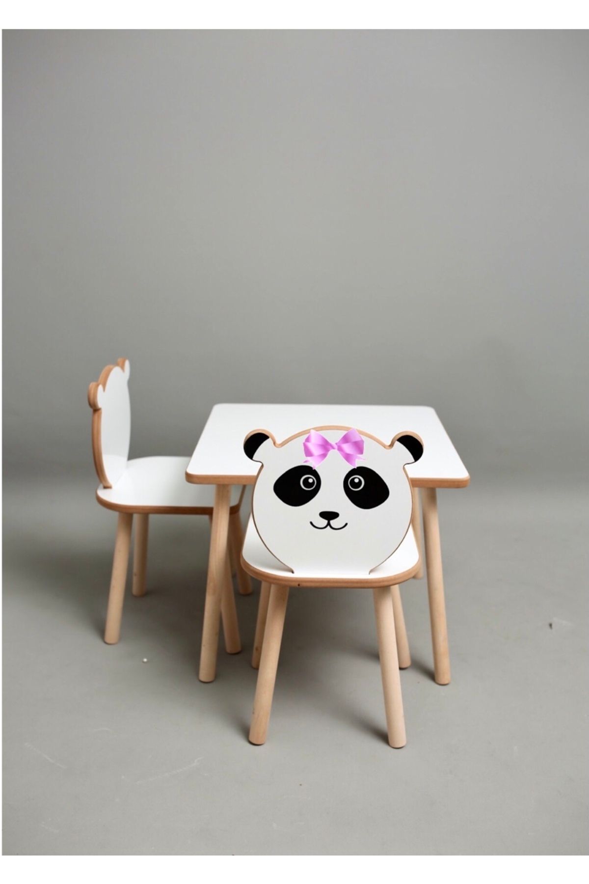 MT Yapı Dekorasyon Çocuk Oyun Etkinlik Masası-montessori Aktivite Masası- kız Çocuk Çalışma Masa 2 Sandalyesi