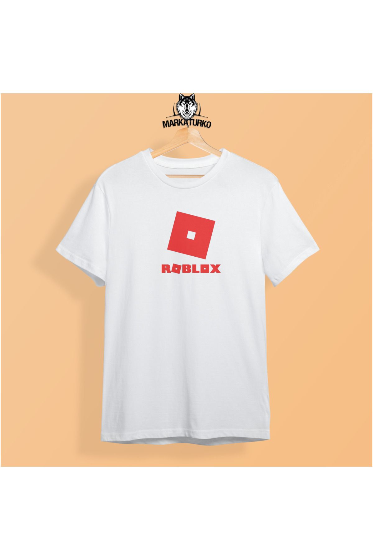 MarkaTurko Roblox-306-b187 Baskılı Beyaz Oversize Özel Tasarım Pamuklu Unisex T-shirt