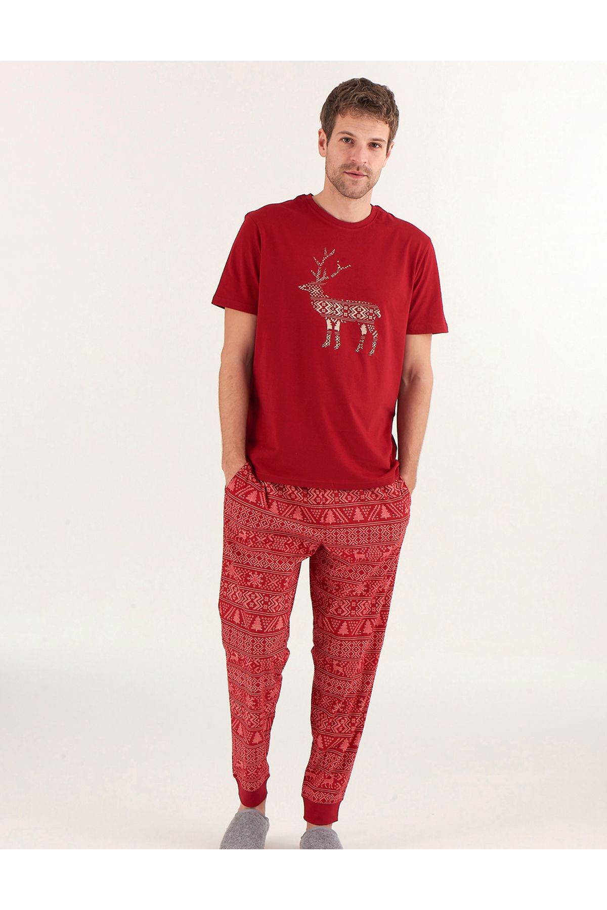 Marks & Spencer Yılbaşı Temalı Kısa Kollu Pijama Takımı