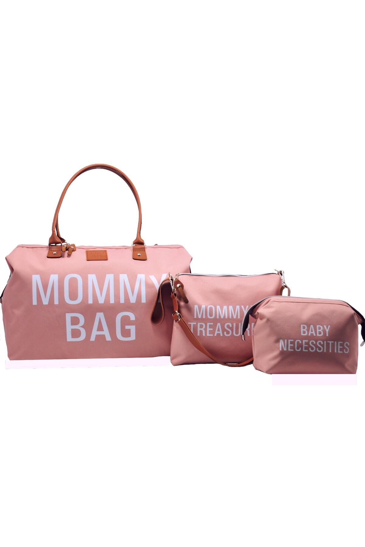 Babysi Mommy Bag Exclusive Tasarım 3 Lü Set Pudra Baby Anne Bebek Bakım Ve Kadın Çantası