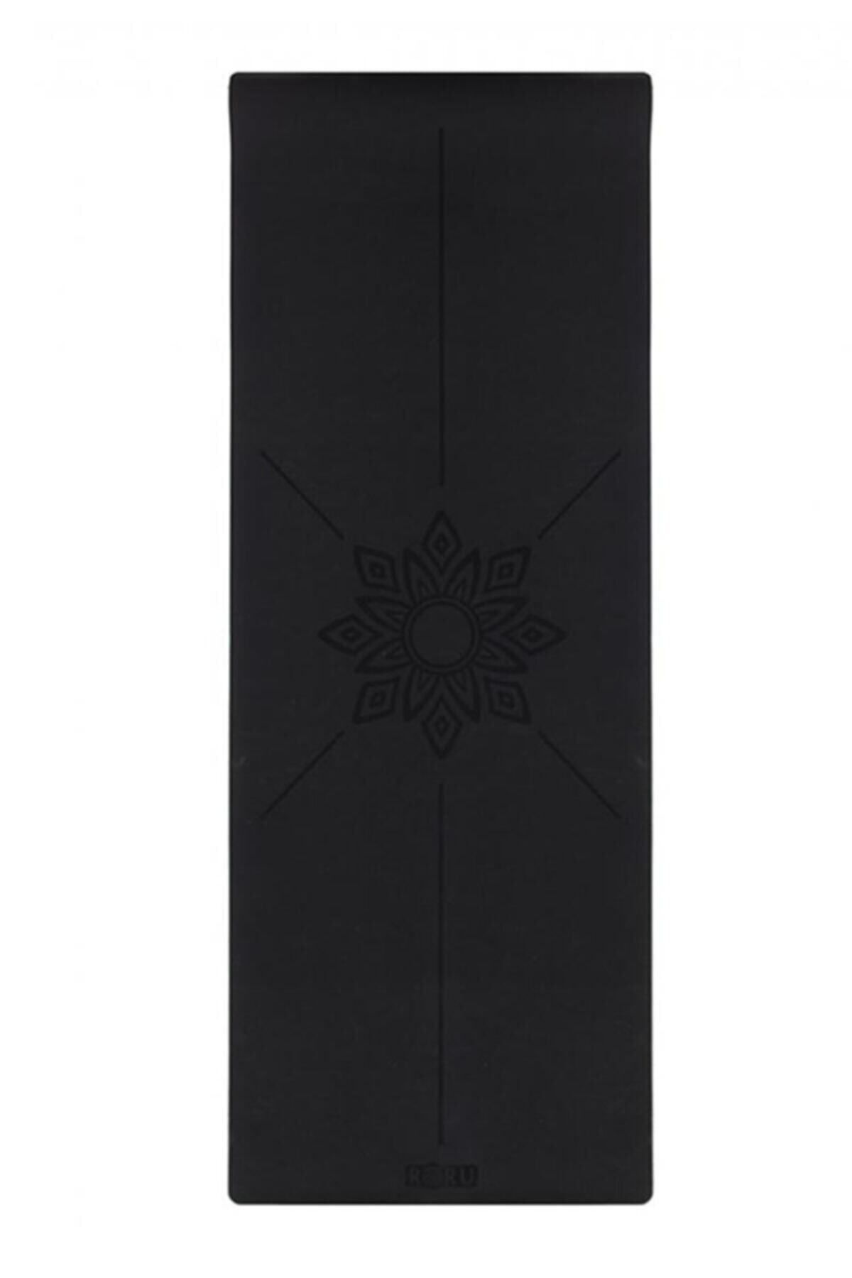 Roru Concept Sun Kaydırmaz Yoga Egzersiz Matı 183 X 68 Cm 5 Mm Kuru - Nemli Eller Için, Doğal Kauçuk, Siyah
