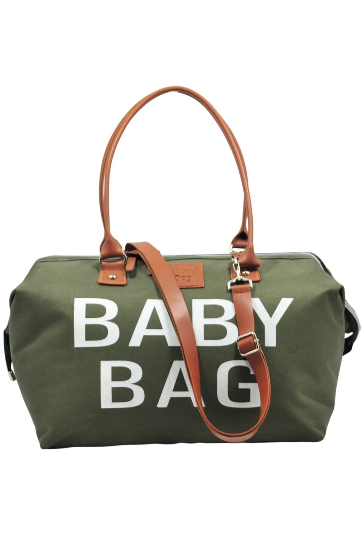 Babysi Baby Bag Tasarım Haki Yeşil Anne Bebek Bakım Ve Kadın Çantası
