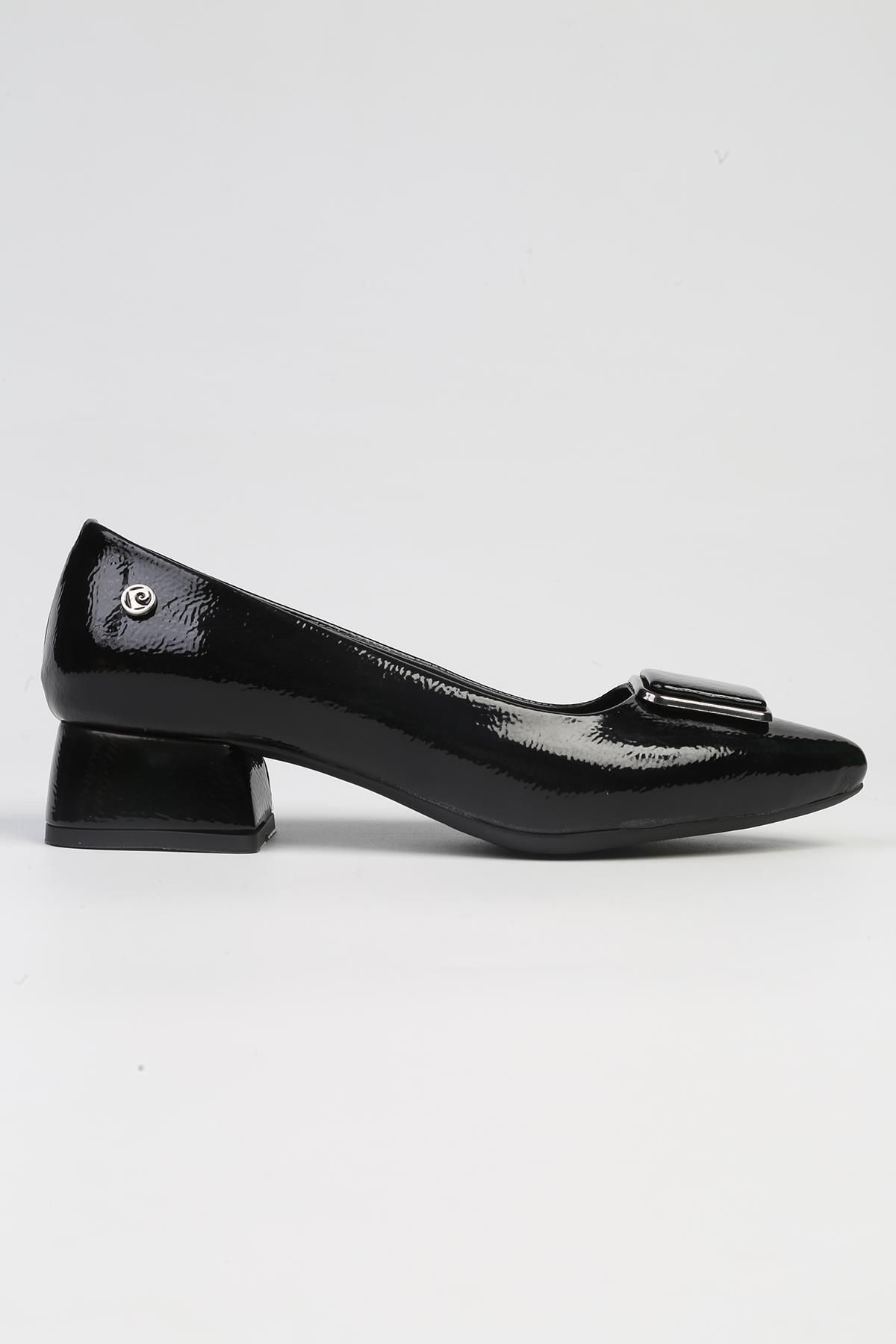 Pierre Cardin ® | PC-53095- 3592 Siyah Kırışık-Kadın Günlük Ayakkabı
