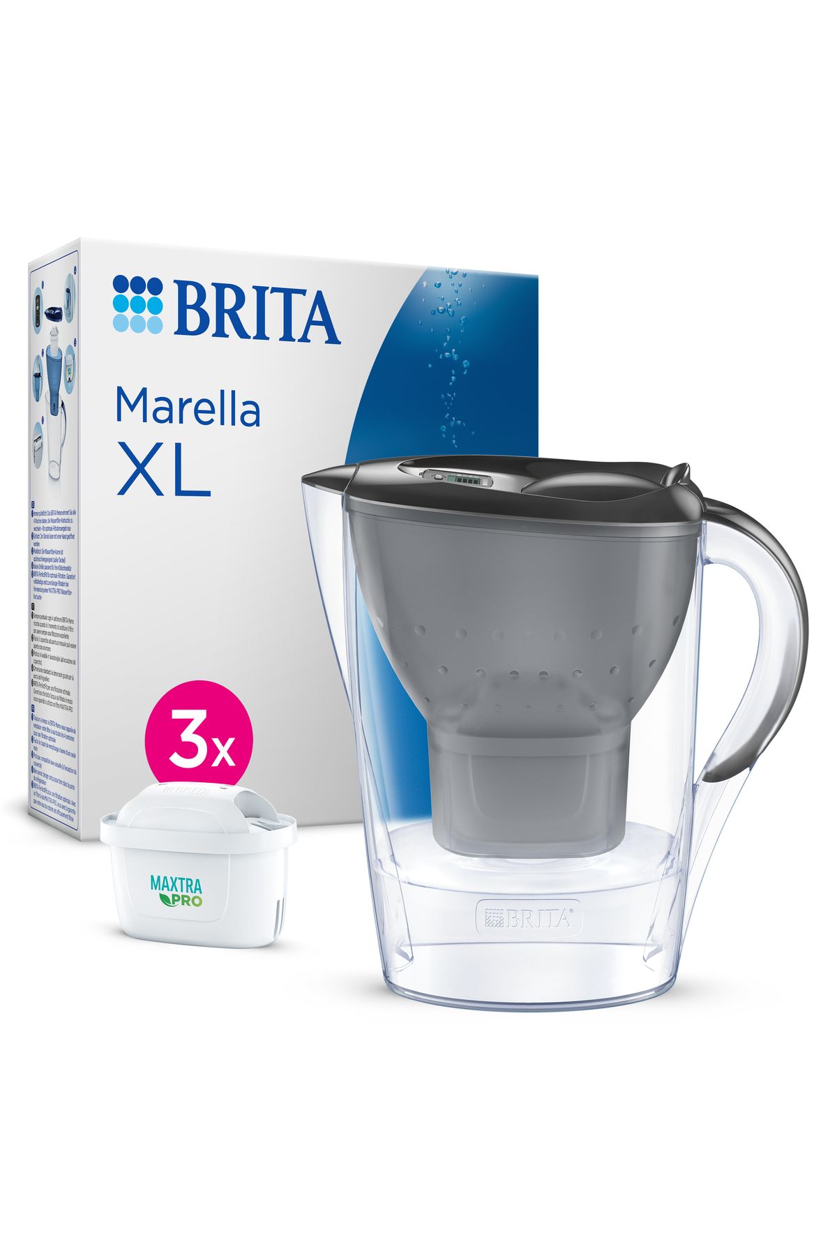 Brita Marella XL 3x MAXTRA PRO ALL-IN-1 Filtreli Su Arıtma Sürahisi – Grafit (3,5 L)