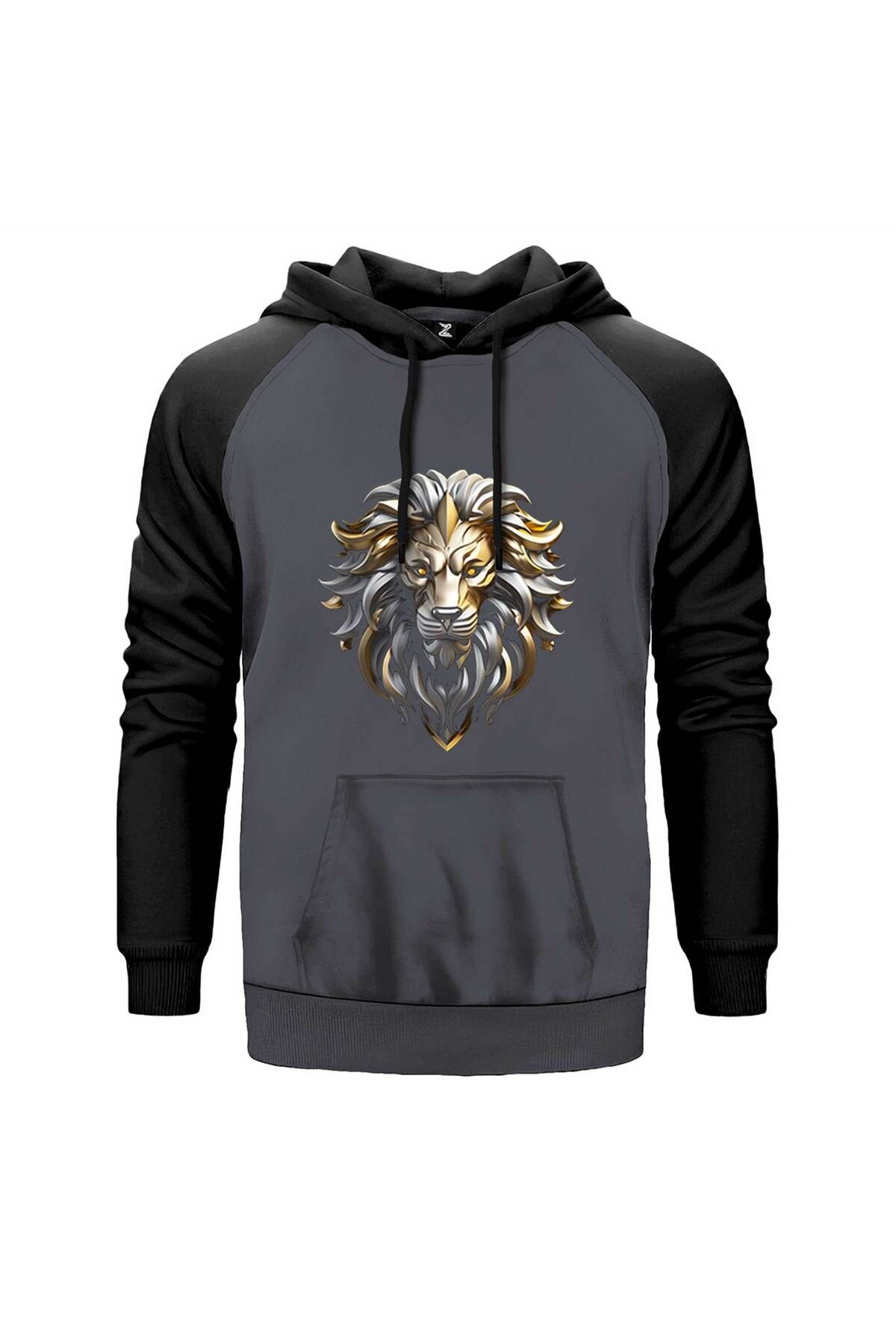 Z zepplin Silver and Gold Lion Gri Renk Reglan Kol Sweatshirt