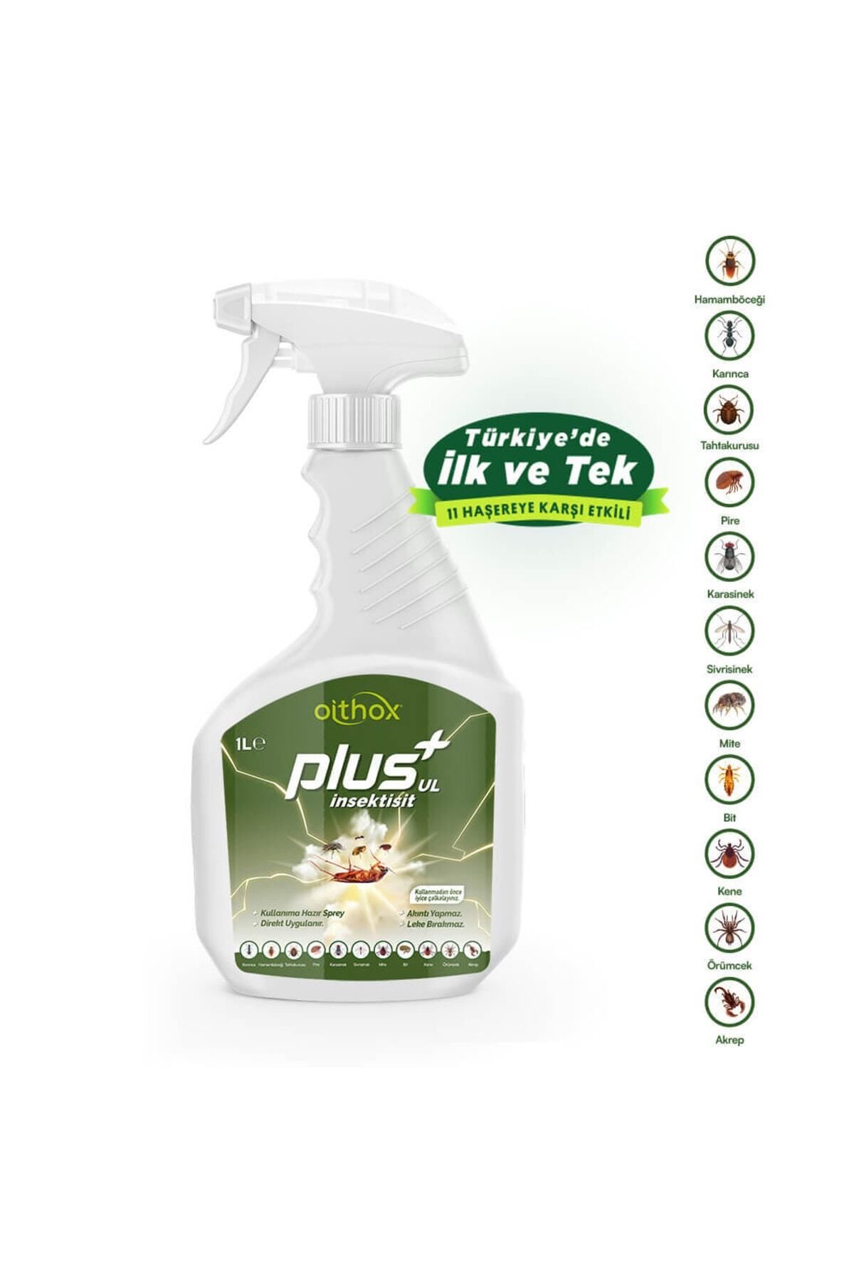 Oithox Plus Ul Insektisit Uyuz, Böcek, Tahta Kurusu, Pire, Bit, Mite, Hamamböceği Ilacı 1 Lt