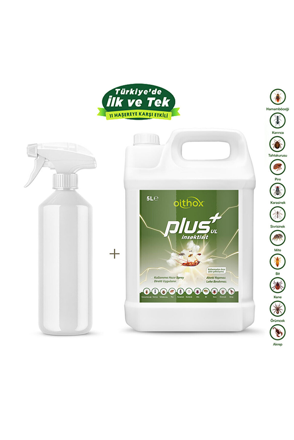 Oithox Plus Ul Insektisit Uyuz ,böcek, Mite, Pire, Bit, Tahta Kurusu, Hamamböceği Ilacı 5 Lt