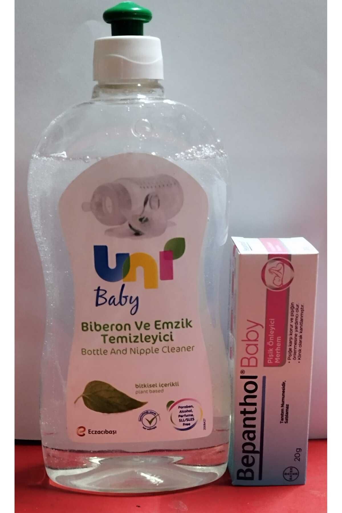 Uni baby emzik biberon temizleyici 500ml+bephantol 20 Gr pişik kremi hediyeli