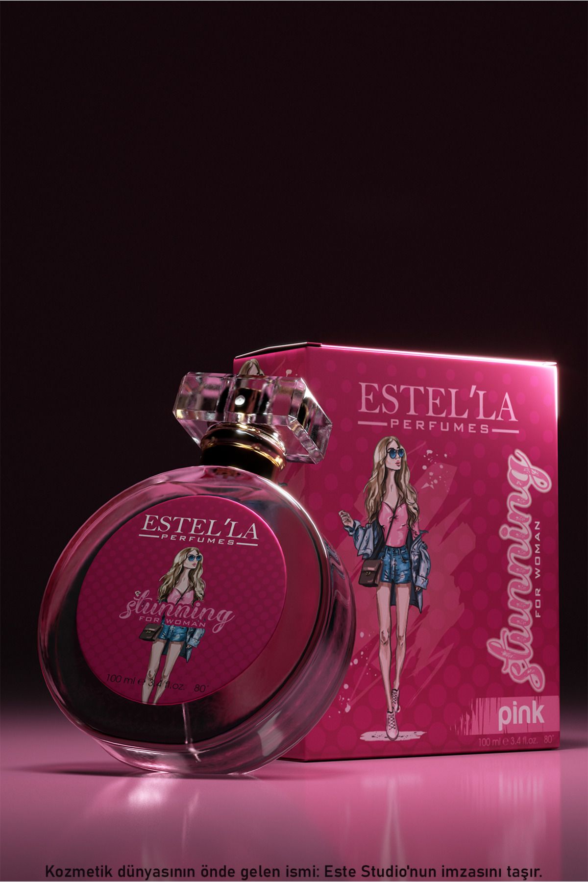 Estella Güçlü ve Zarif Kızlara Özel: 100 ml Stunning Pink Kadın Parfümü!