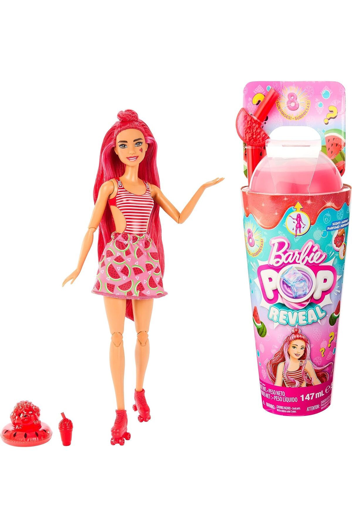 Barbie Pop Reveal Bebek Meyve Serisi Karpuz Eklemli Barbie HNW40-HNW43