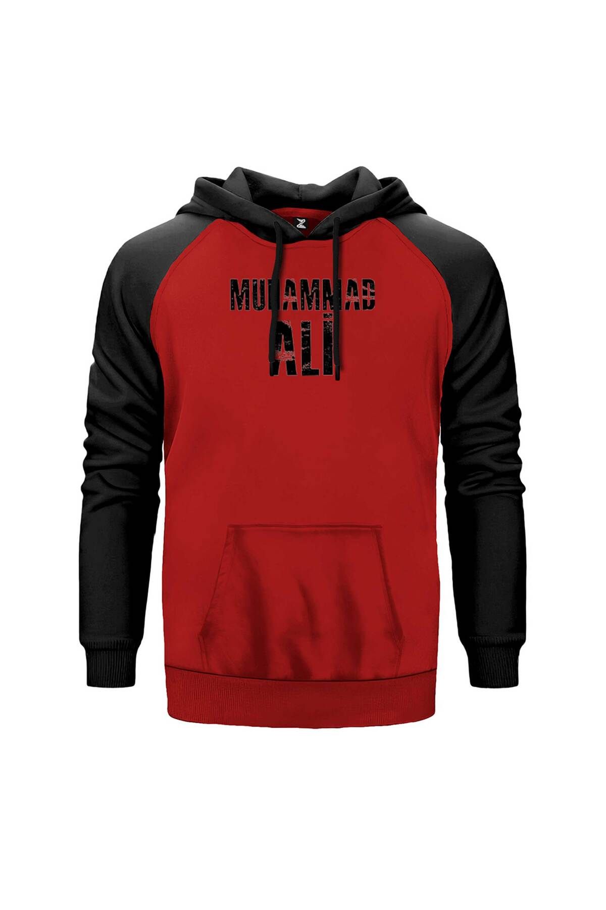 Z zepplin Muhammed Ali Black Text Kırmızı Renk Reglan Kol Sweatshirt