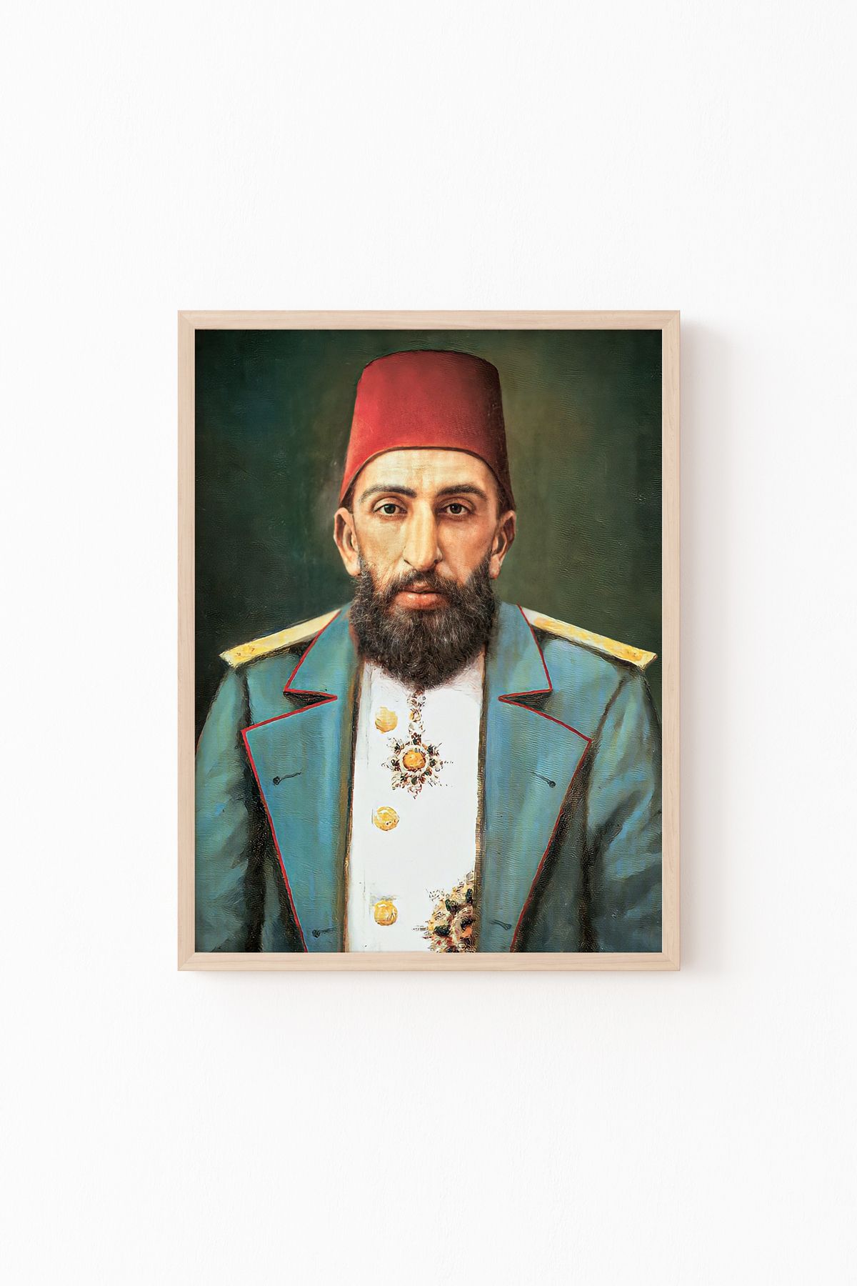 epiqart Abdulhamid Han Portresi - Ahşap Çerçeve