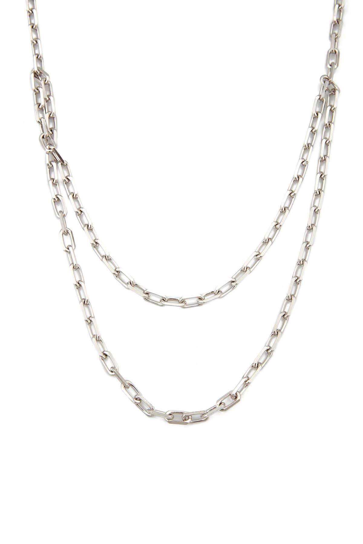 Atolyewolf Double Forsa Necklace In Silver