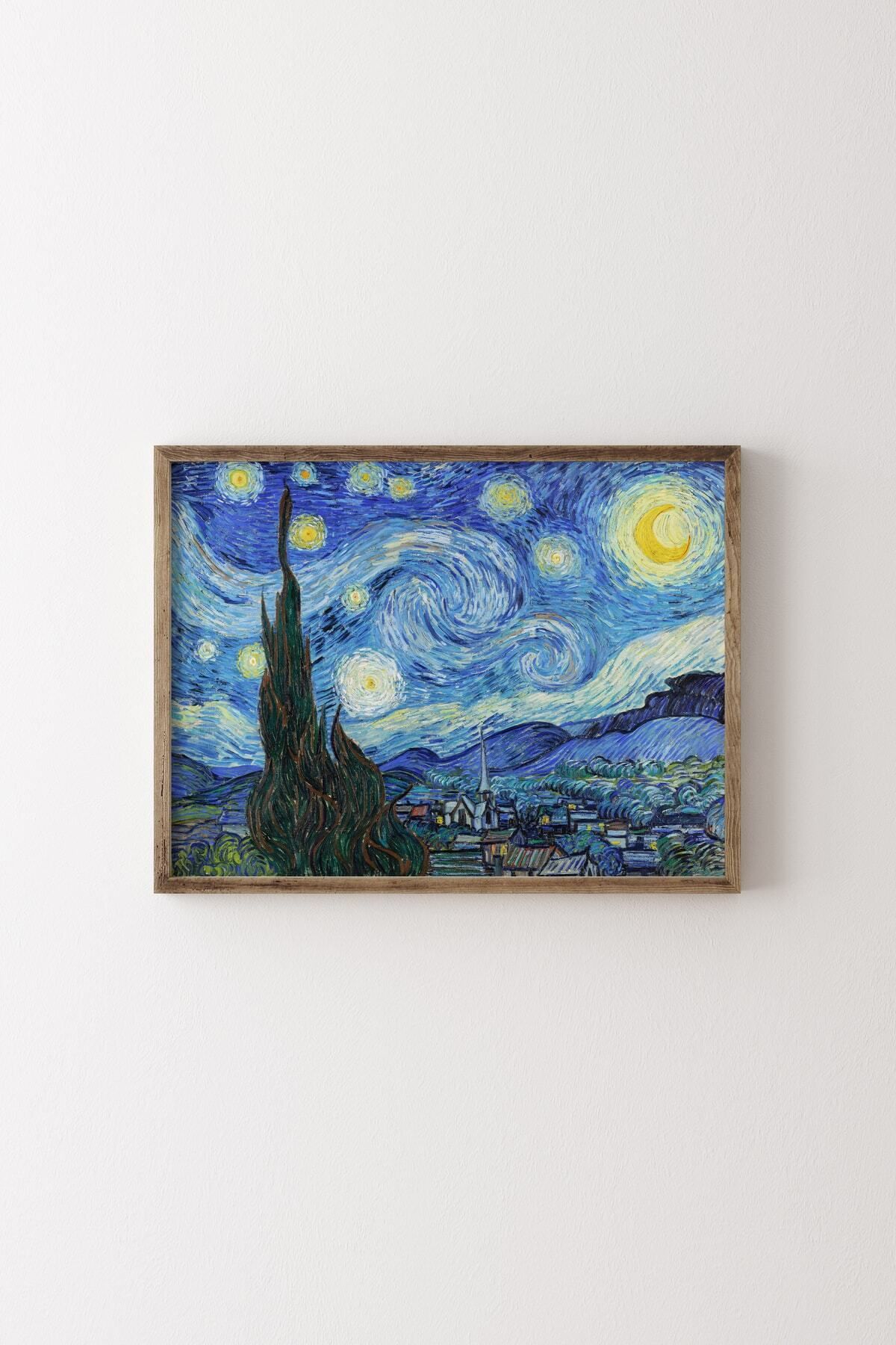 epiqart Yıldızlı Gece - Vincent Van Gogh - Ahşap Çerçeve