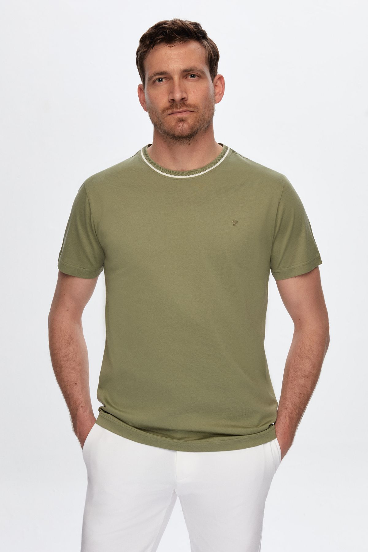 Damat Yeşil %100 Pamuk T-shirt