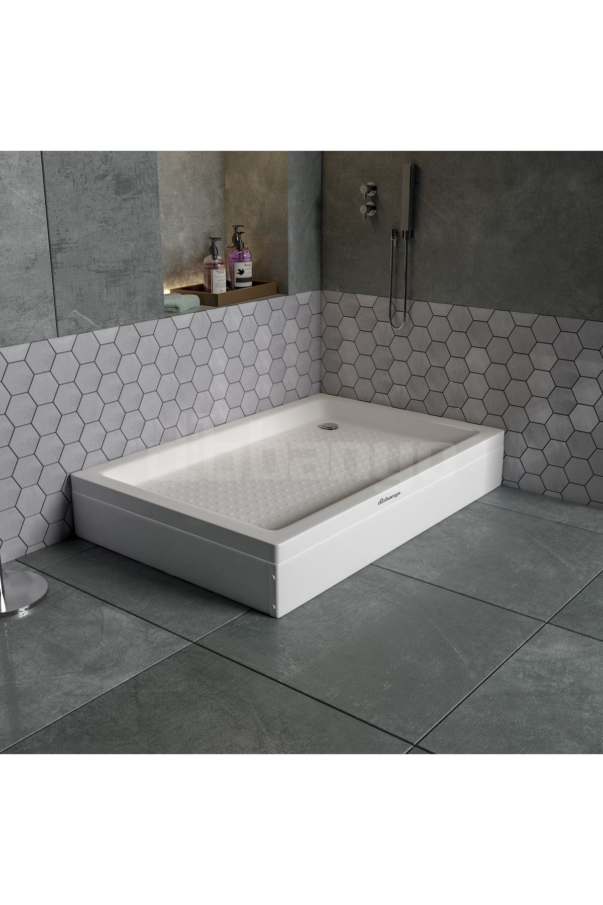 Db banyo Dbbanyo Dikdörtgen Duş Teknesi Panelli 70*120*15 cm