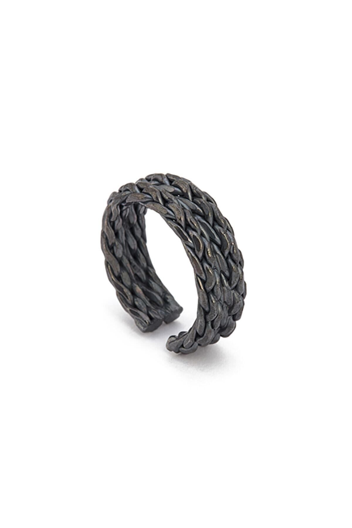 Atolyewolf Double Chain Ring In Oxide