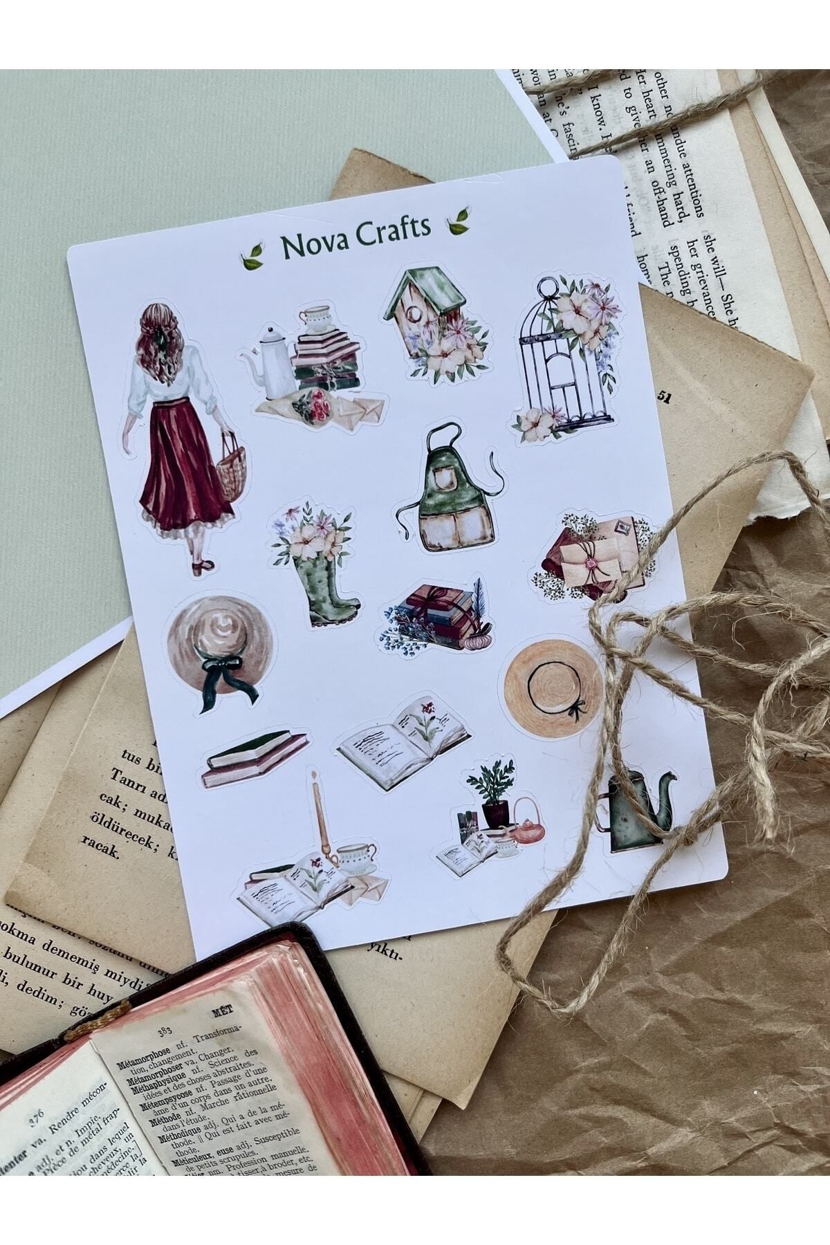 Nova Crafts Çiftlik Rüyası Sticker Sayfası (Günlük, Planlayıcı, Bullet Journal, Scrapbook için uygundur.)