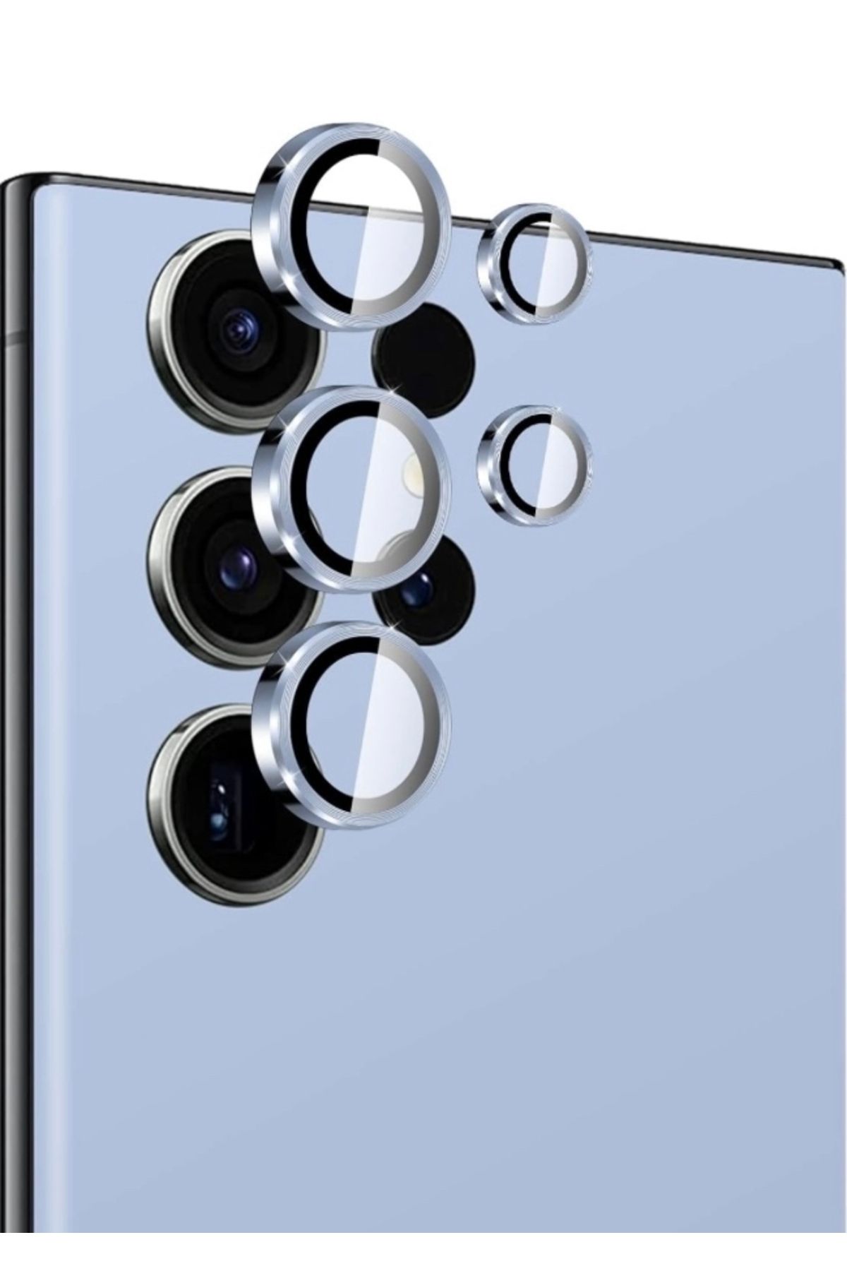 Solid Samsung Galaxy S22 Ultra Uyumlu Çerçeveli Kamera Lens Koruyucu Lens
