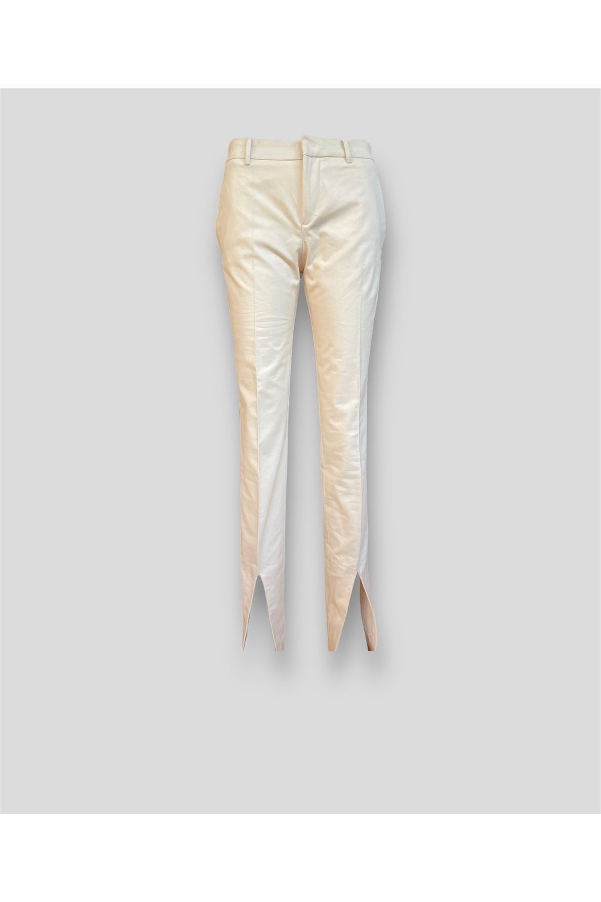 MANGO Kırık Beyaz Paçaları Yırtmaçlı Pantolon