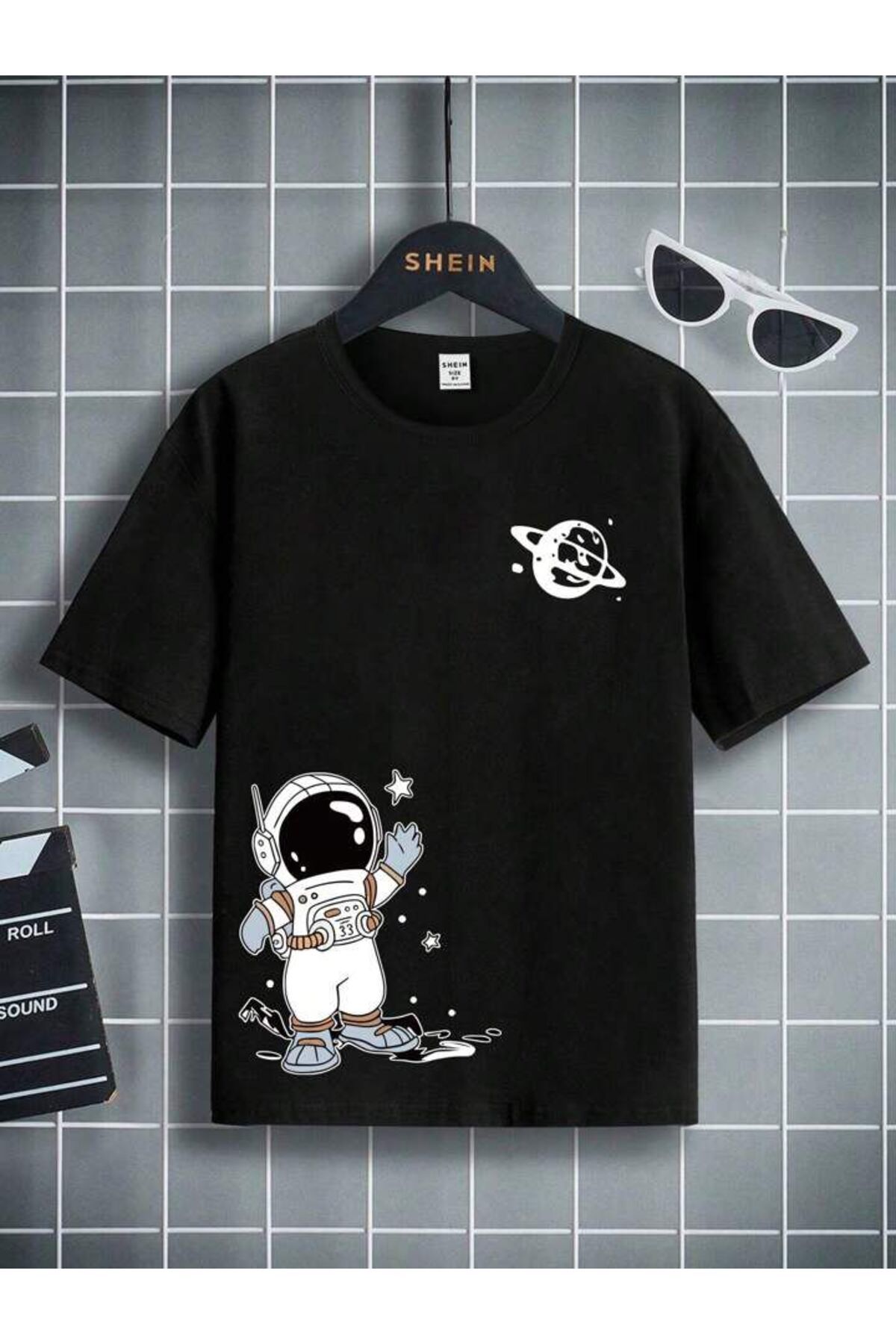 AMMA Çocuk Astronot Baskılı Oversize %100 Pamuk T-shirt