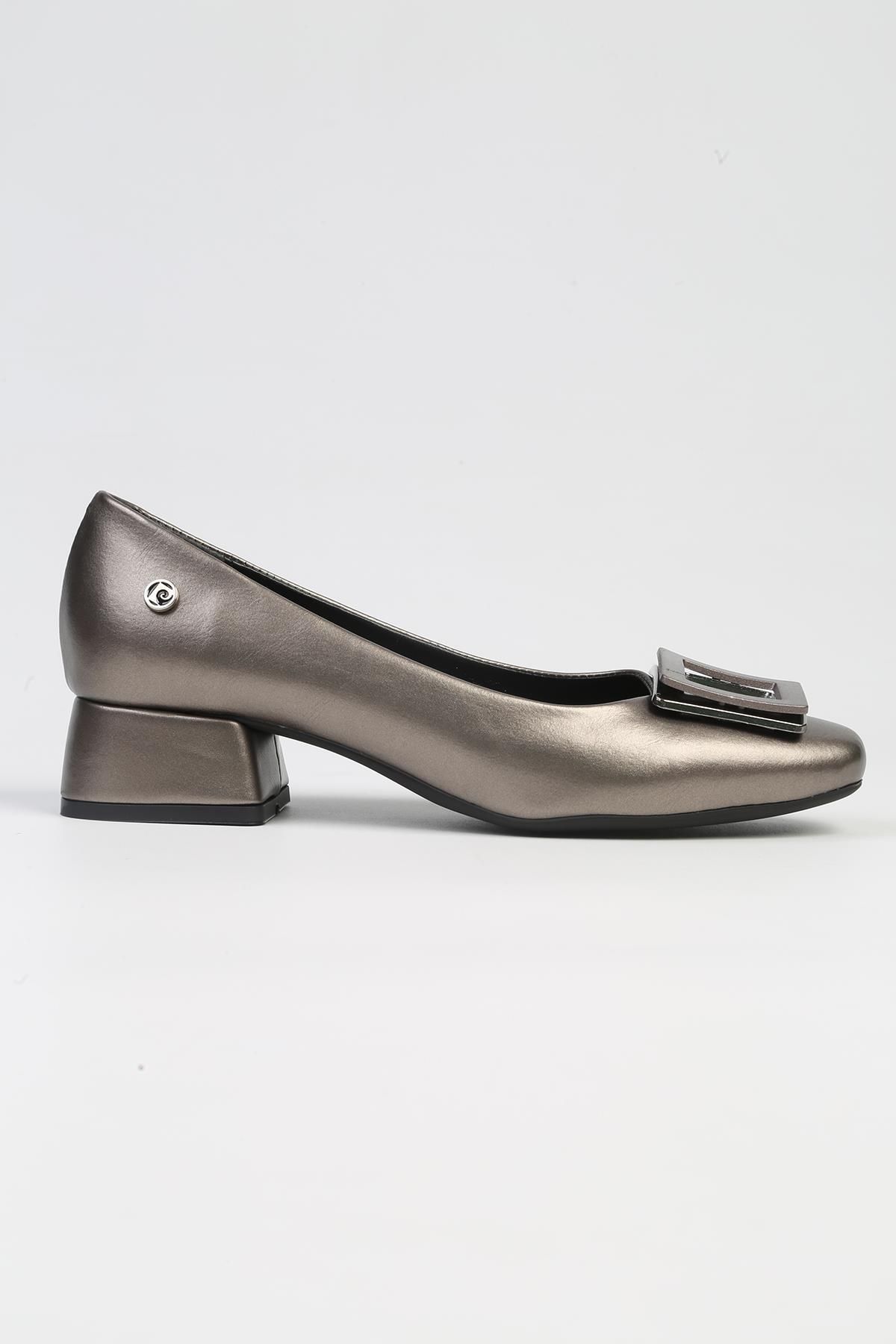 Pierre Cardin ® | PC-53100- 3592 Platin Cilt-Kadın Kısa Topuklu Ayakkabı
