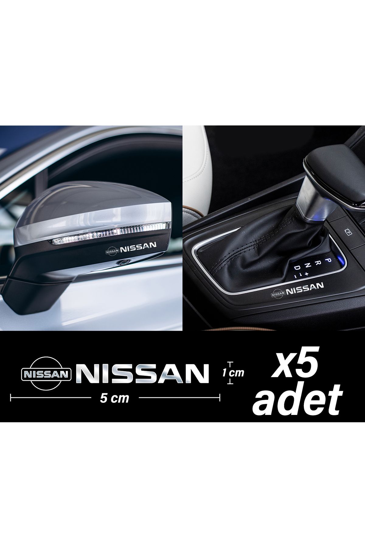 ÖZKAŞ Nissan uyumlu Metal Sticker 5 Adet Oto Aksesuar Oto Sticker Çıkartma Araba