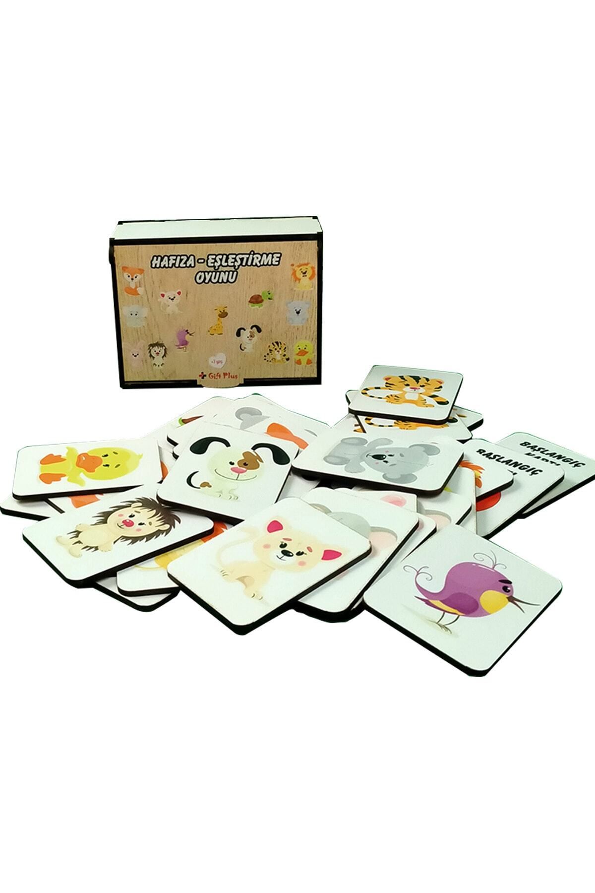 gift plus Ahşap Hafıza Ve Zeka Kartları Eşleştirme Oyunu Çocuk Eğitici Puzzle Yapboz Oyuncak