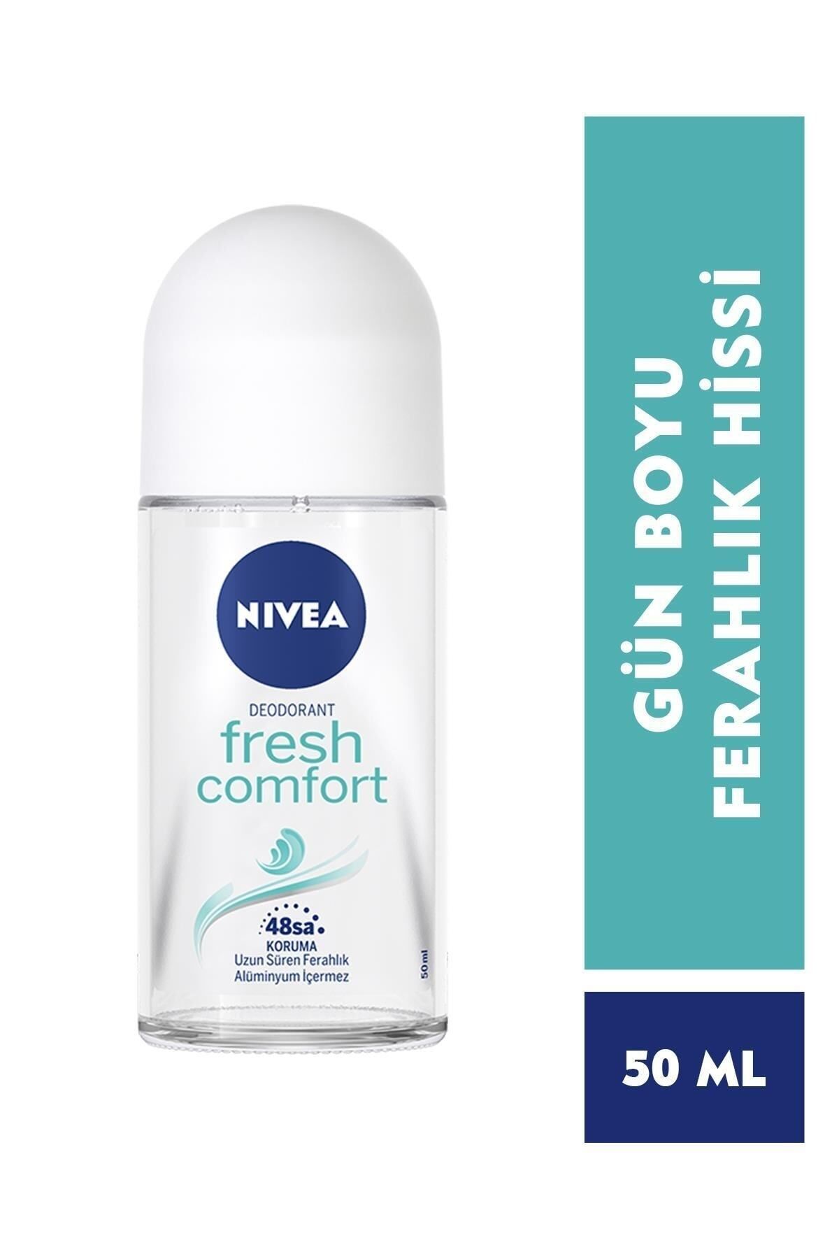 NIVEA Kadın Roll On Deodorant Fresh Comfort 50ml,48 Saat Deodorant Koruması