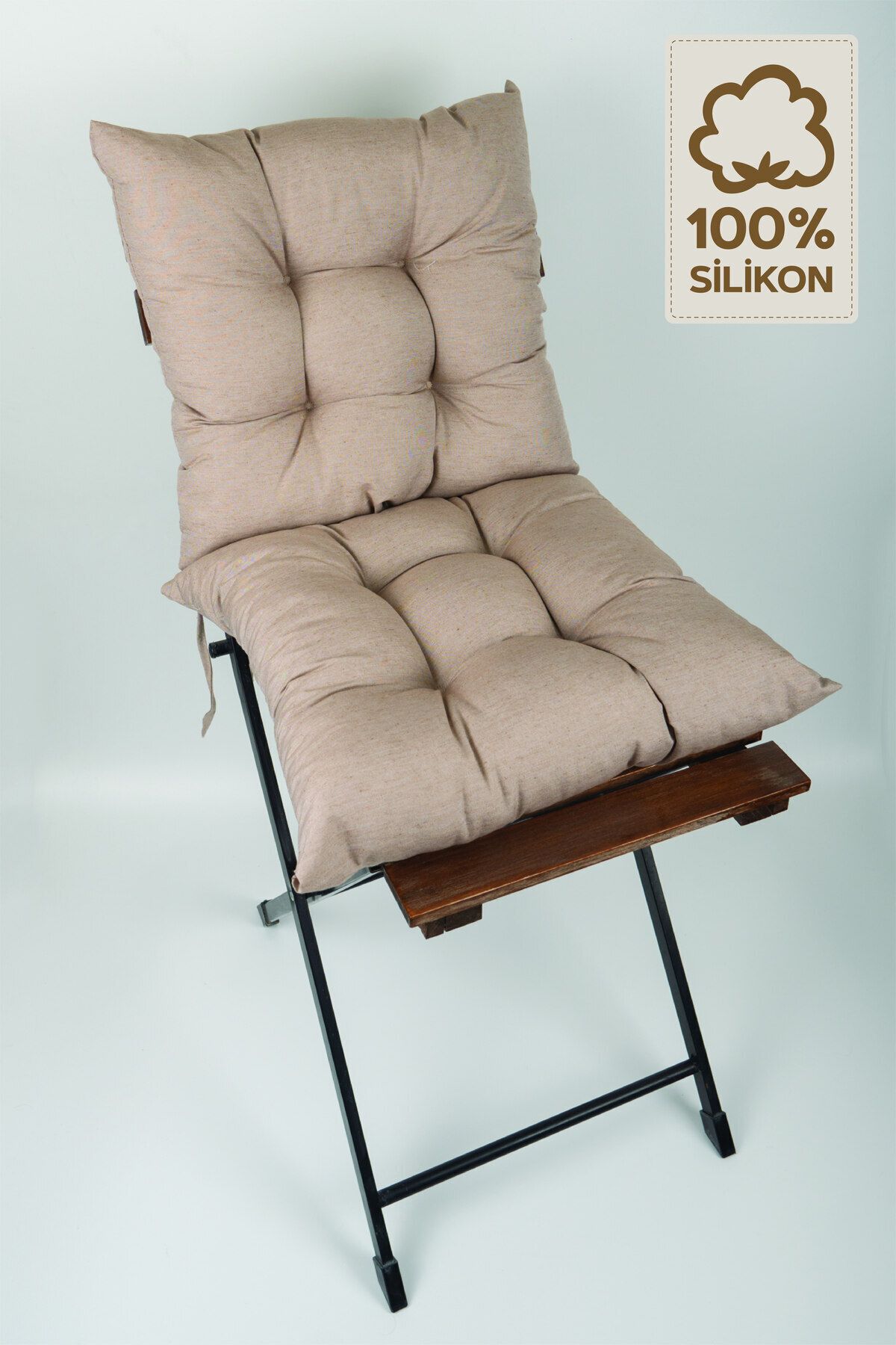 ElginHomeCollection 2'li Dekoratif Pofidik Sandalye Minderi Bağcıklı Kahverengi 40x40