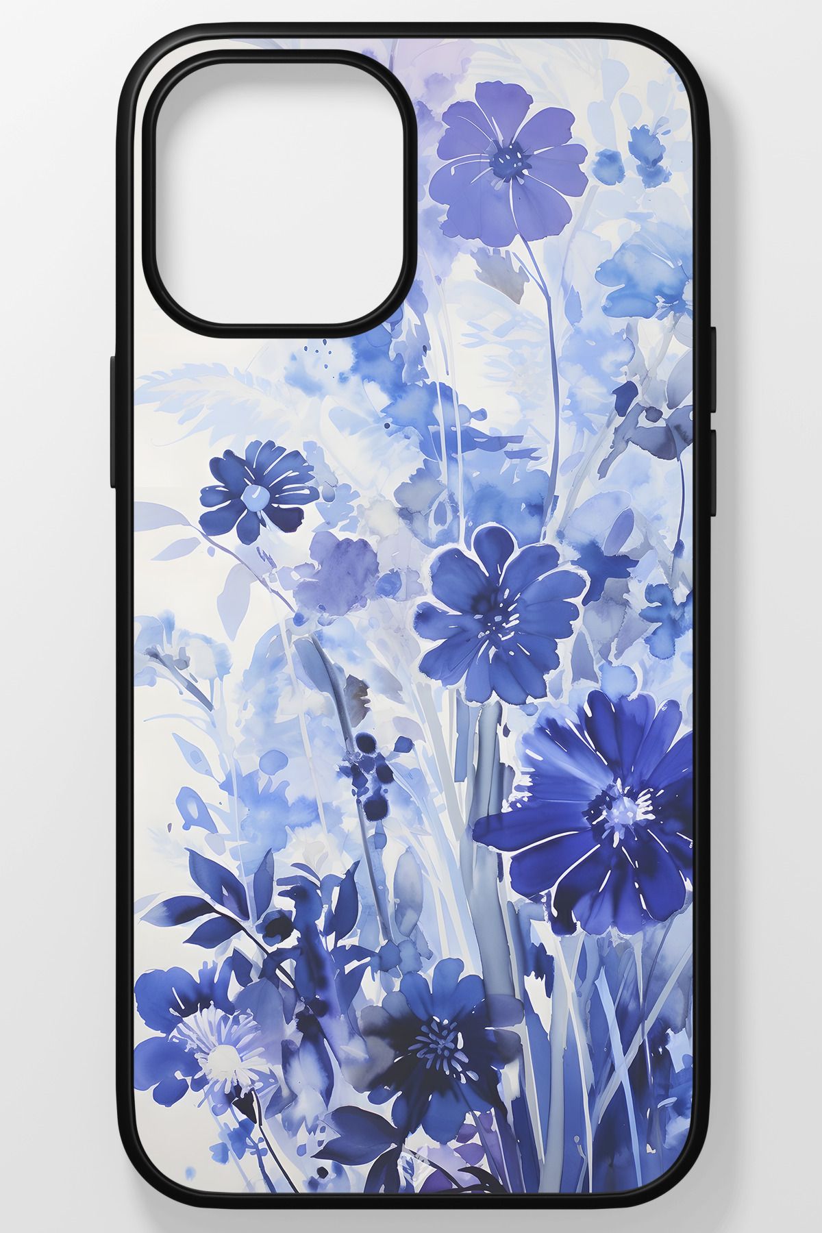 TREND Floral Çiçek Kırılmaz (TEMPERLİ) Cam Sert Plastik Iphone 15 Pro Telefon Kılıfı