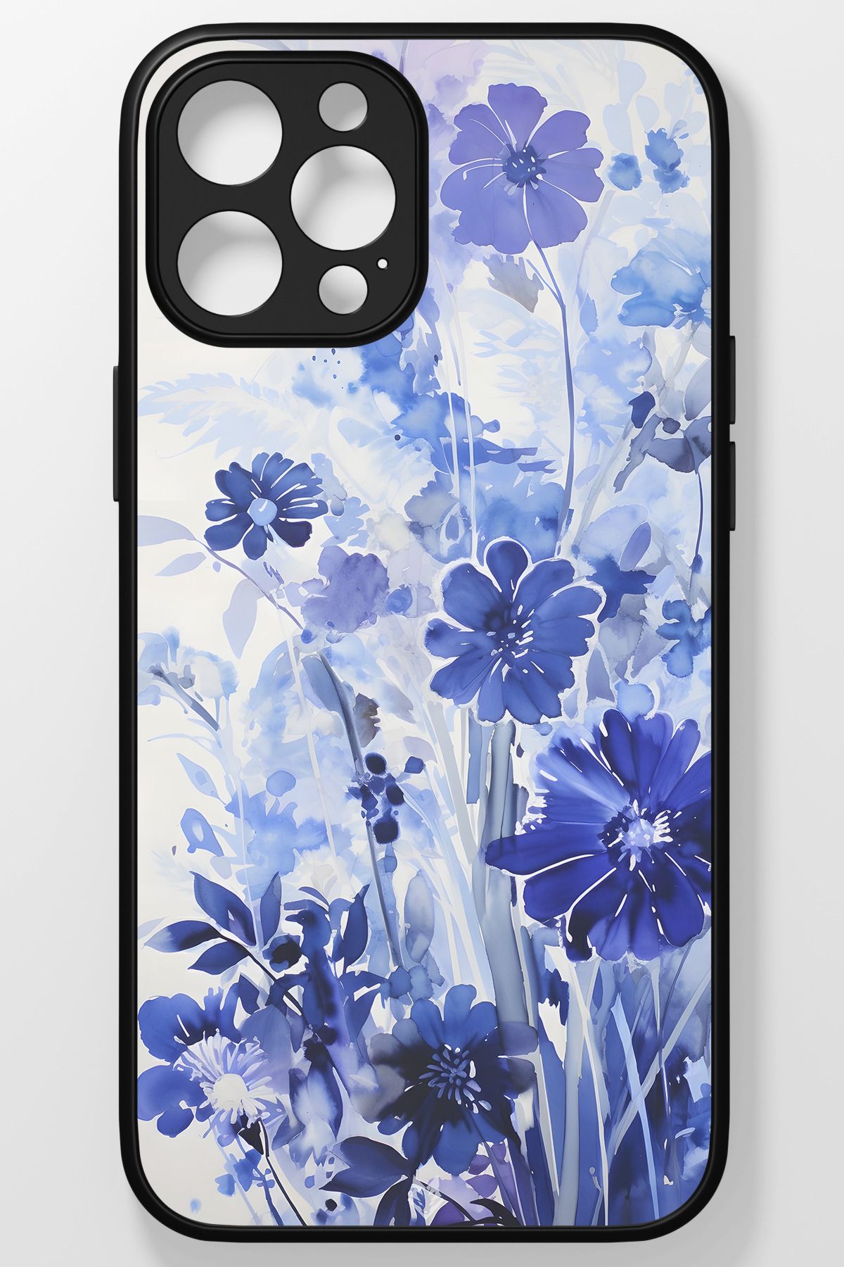 TREND Floral Çiçek Kırılmaz (TEMPERLİ) Cam Sert Plastik Iphone 14 Pro Max Telefon Kılıfı