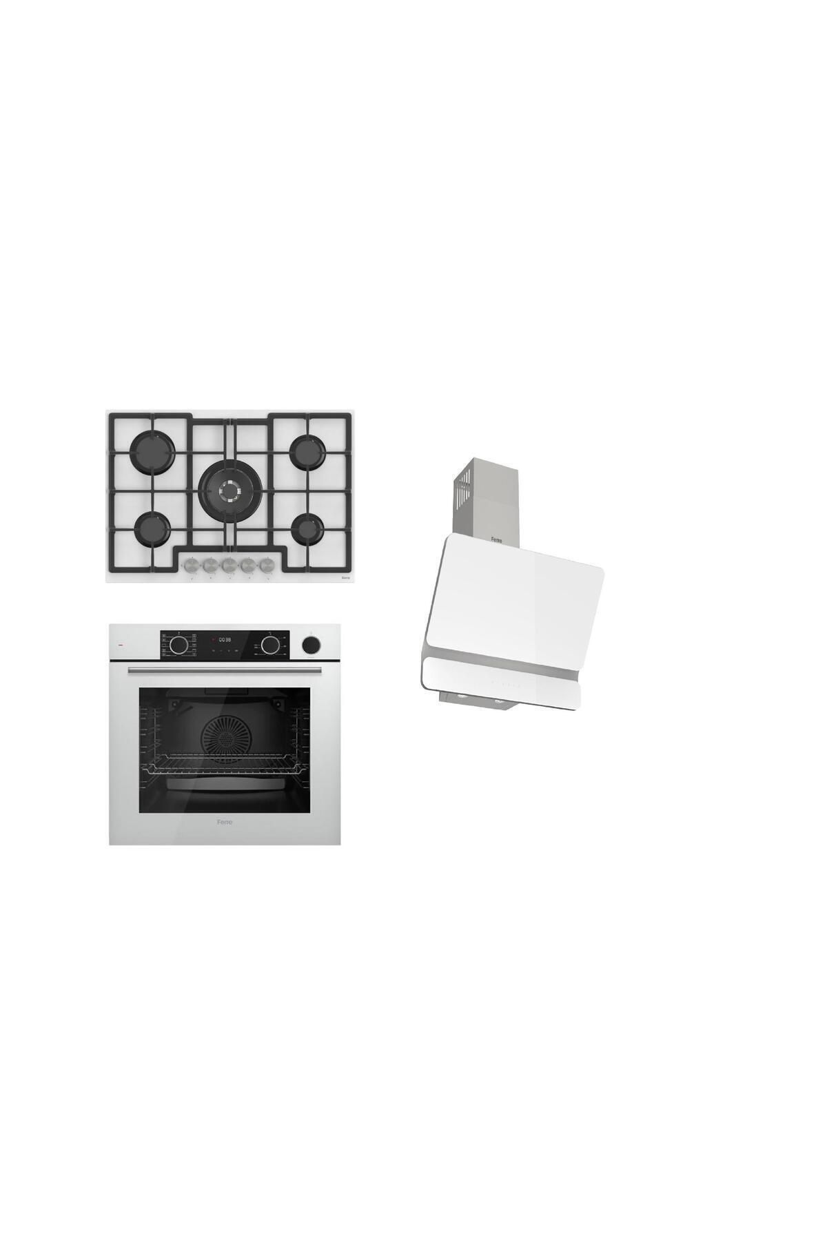 Ferre Steamart&fryart Serisi Buharlı Pişirme Beşliocaklı Beyaz Set (ed036 + Xe64cb +d081 )