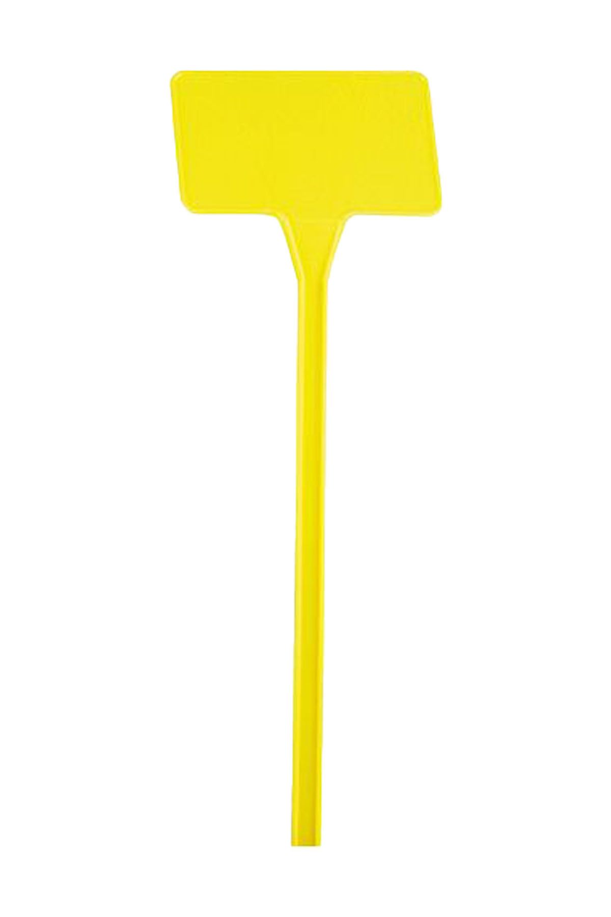 ToXA Saksı Fiyat Etiketi 10 Adet Büyük Boy Sarı Plastik Çiçek Bitki Fidan Levhası Saplama Kazıklı Etiket