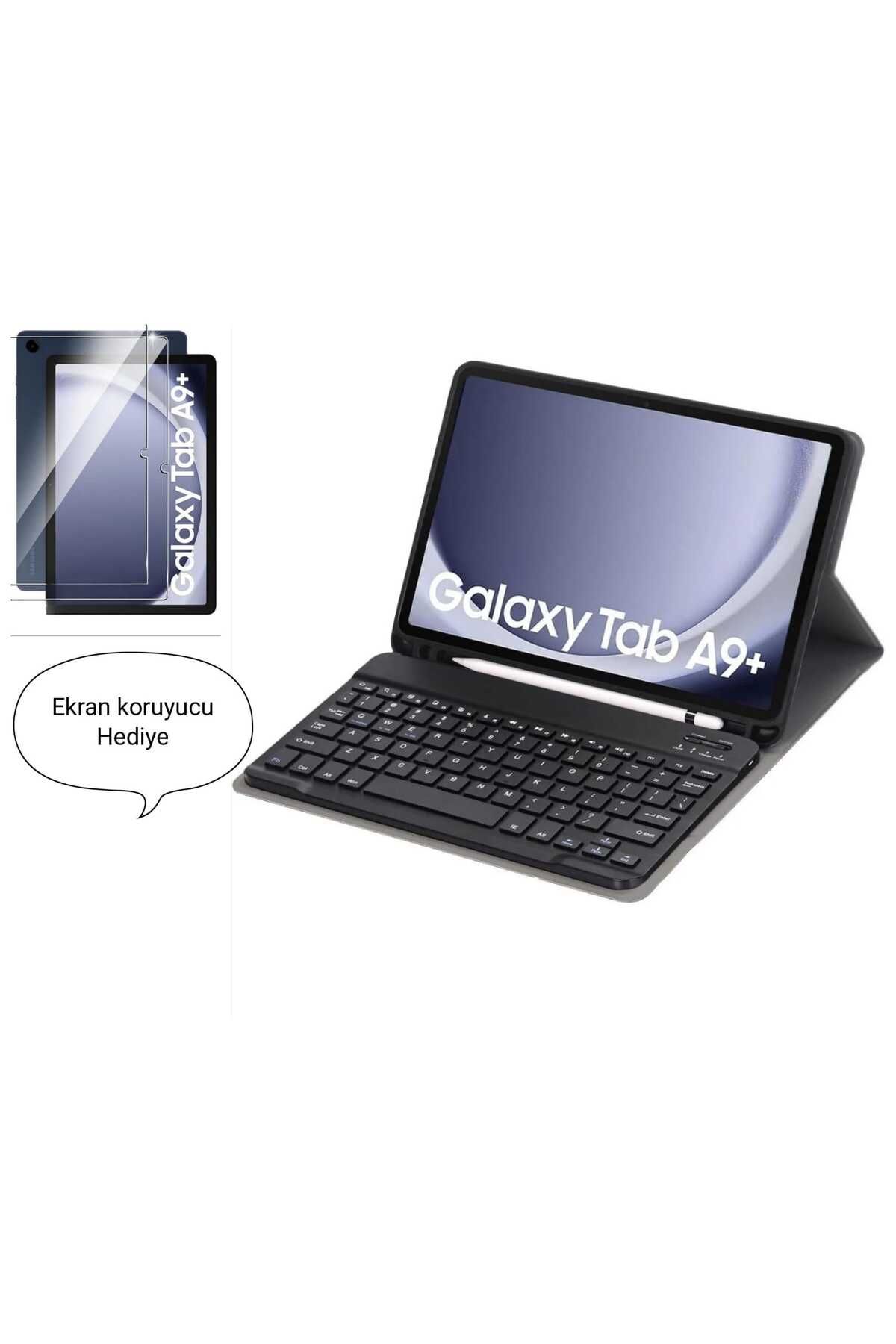 Fogy Samsung Galaxy Tab A9+ Plus 11 inç SM-X210 için Çıkarılabilir Bluetooth Klavyeli Klavye Kılıfı