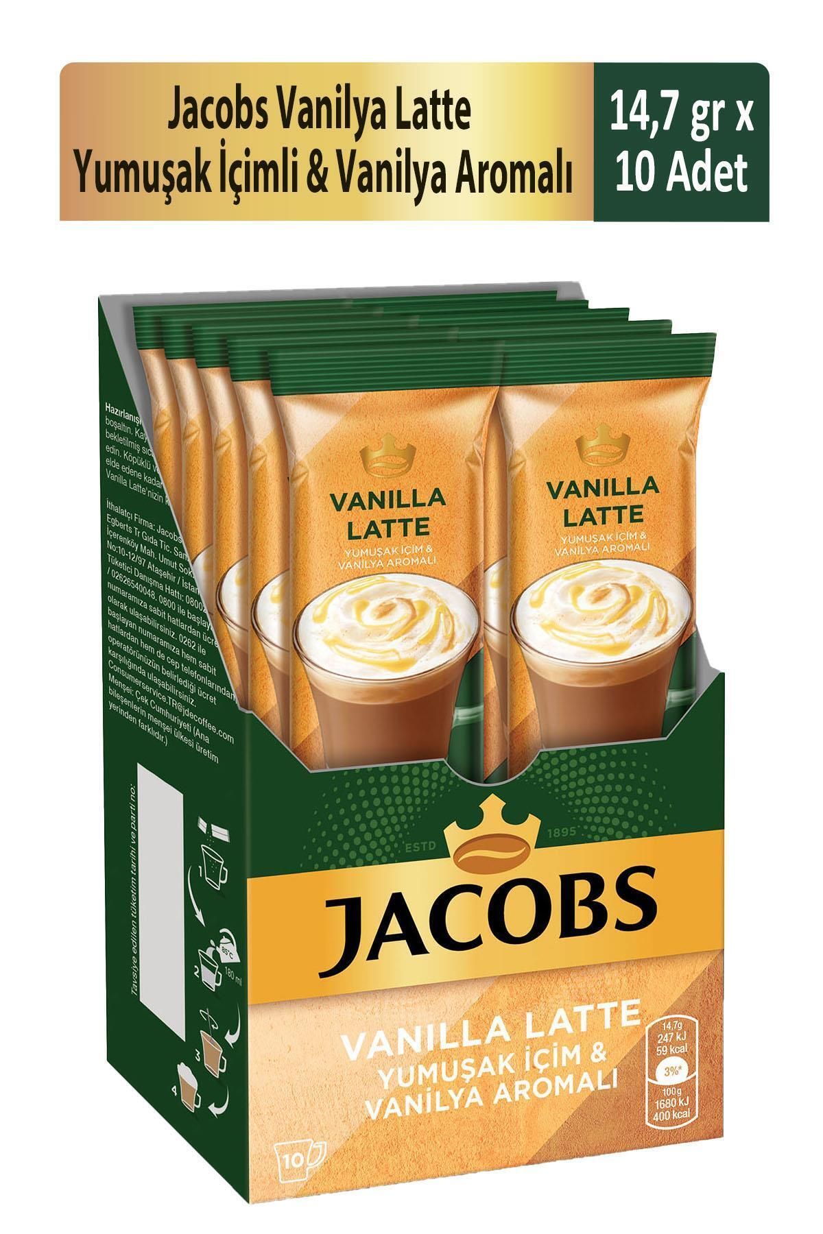 Jacobs Vanilya Latte Kahve 10'lu - Yumuşak Içimli & Vanilya Aromalı