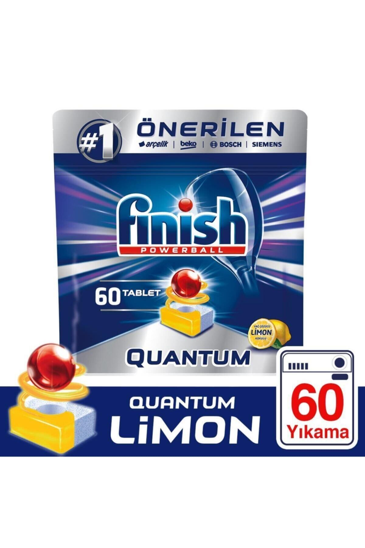 Finish Quantum 60 Limon Tablet Bulaşık Mak. Det.