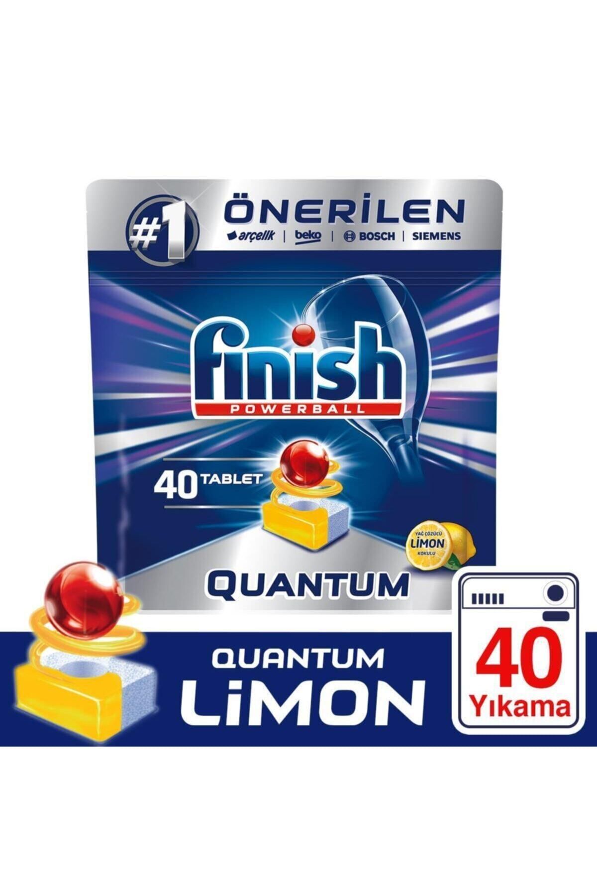 Finish Quantum Limon Kokulu Bulaşık Makinesi Deterjanı 40 Tablet