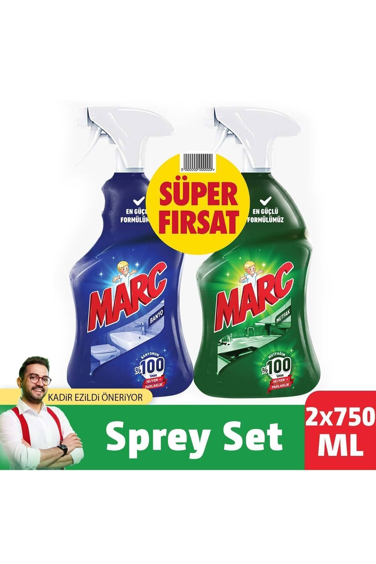 Marc Banyo Mutfak Temizleyici Yağ Çözücü ve Kireç Sökücü Sprey Set 2x750 ml