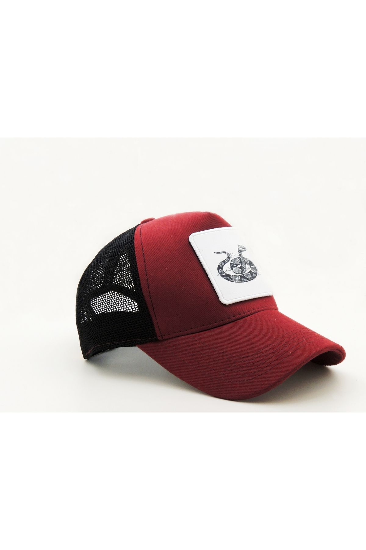 CityGoat Trucker Yılan-477 Kod Logolu Unisex Bordo-Siyah Şapka (CAP)