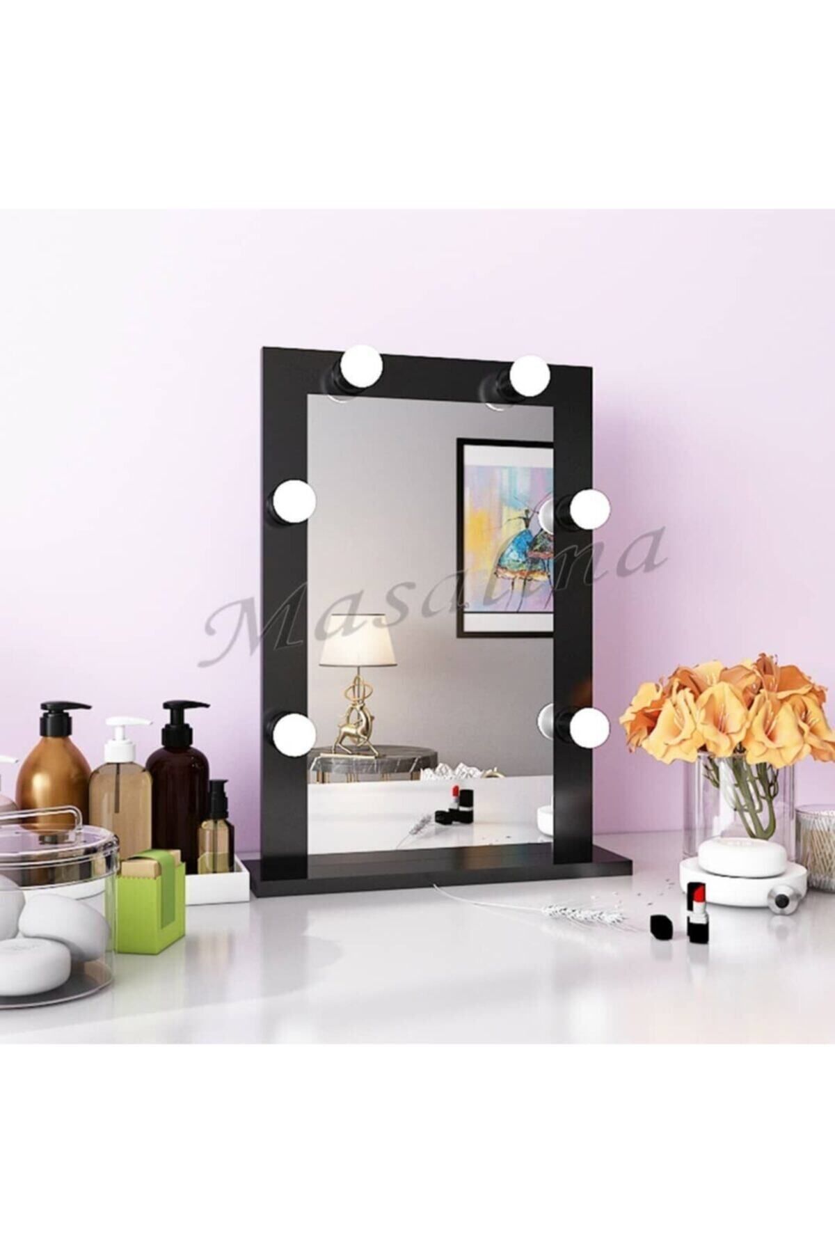 Masalina Ayna Masal Işikli Makyaj Aynası 40*60 Ayaklı Siyah